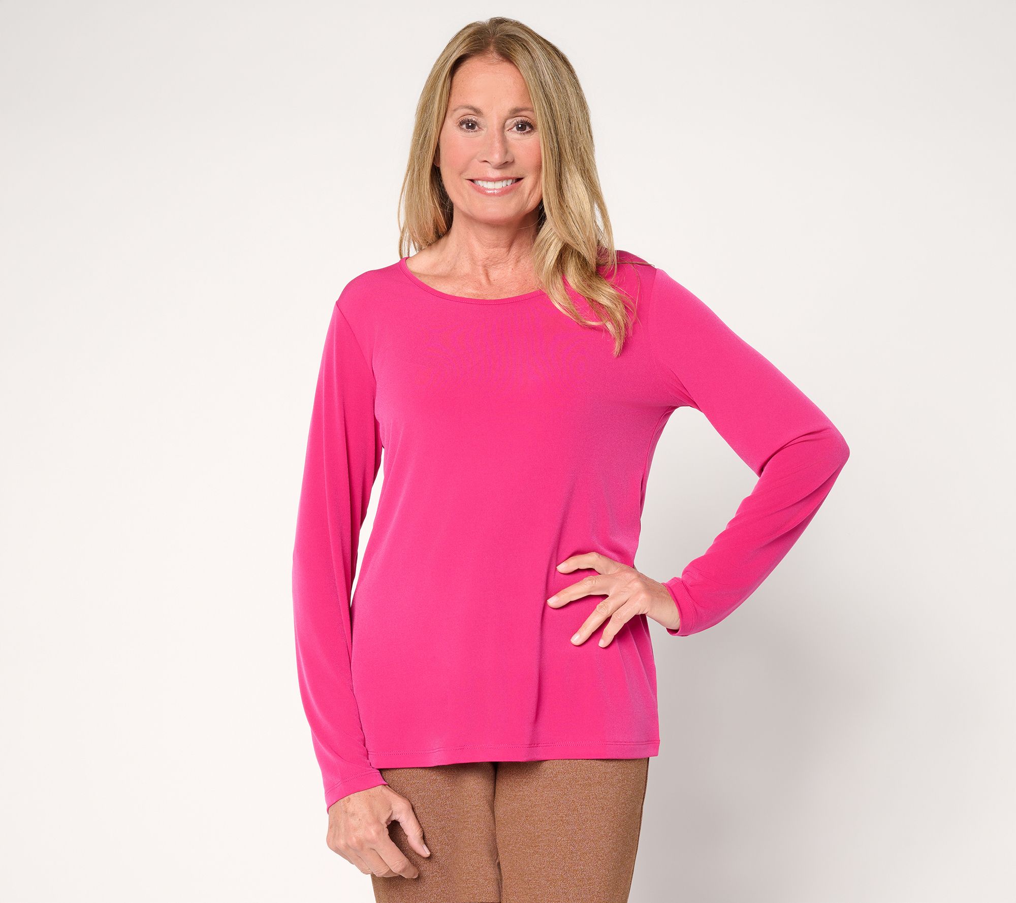 "As Is" Susan Graver Essentials Liquid Knit Crew Neck Top