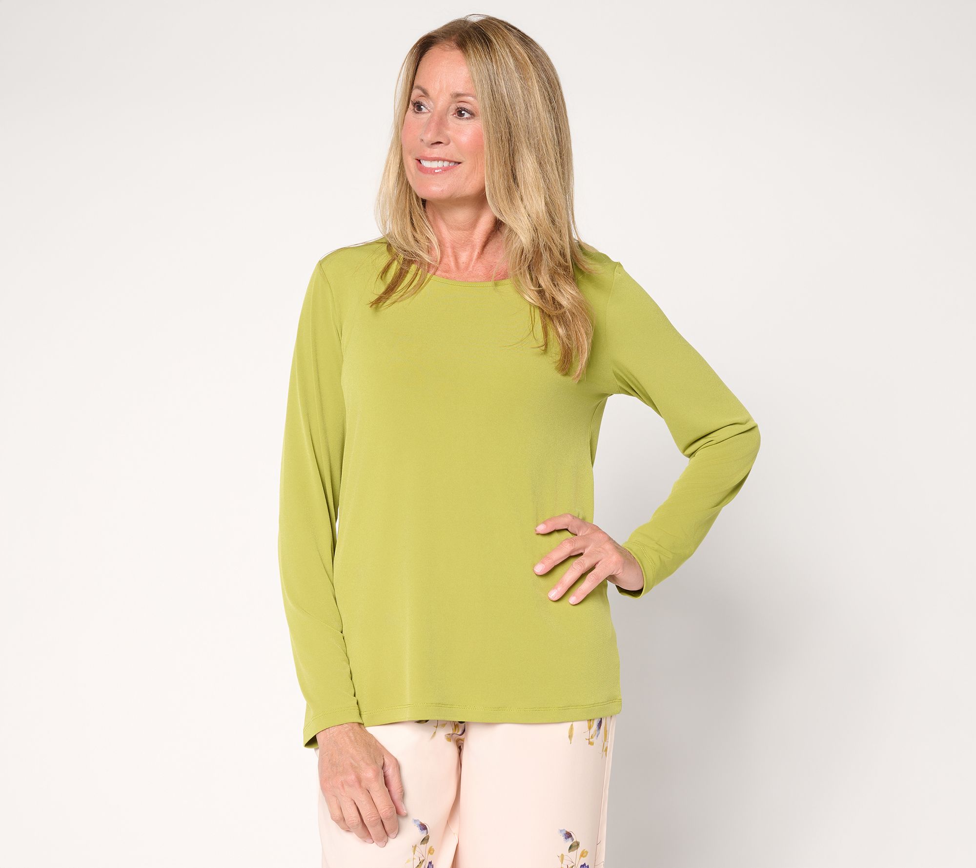 "As Is" Susan Graver Essentials Liquid Knit Crew Neck Top