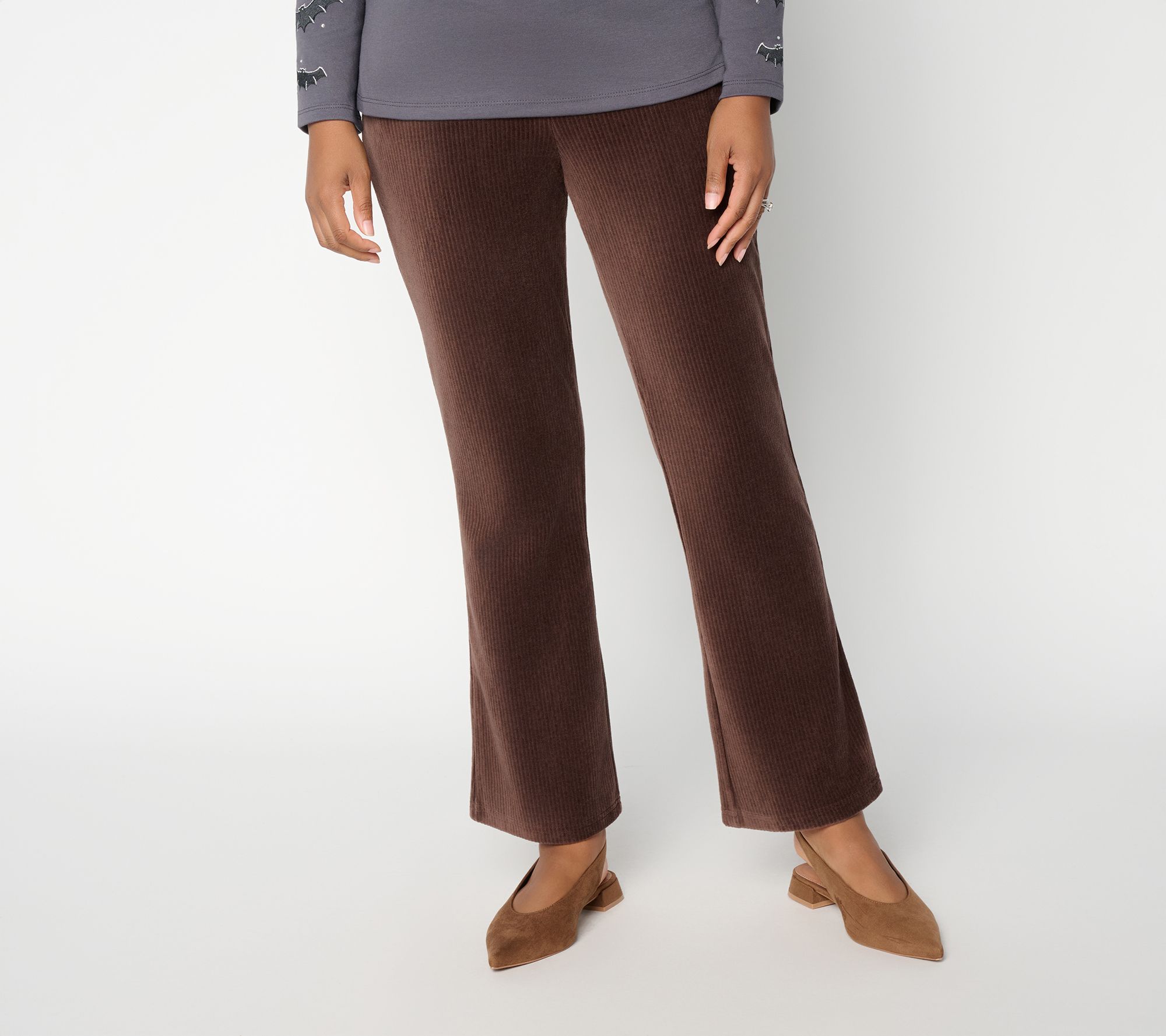 Quacker Factory Regular Corduroy 5 Pocket Boot Cut Pants