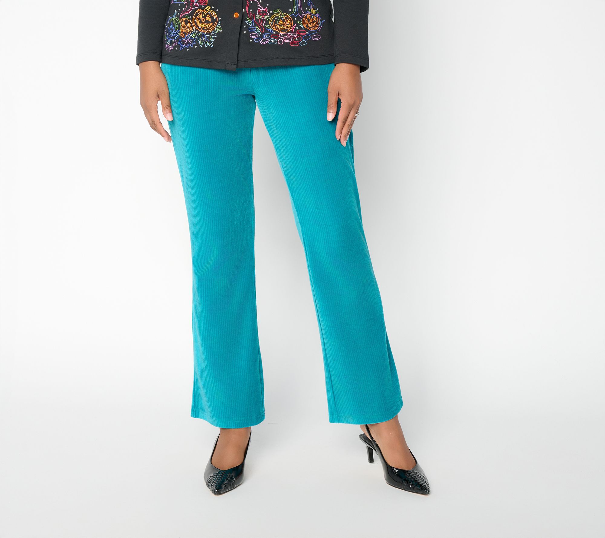 Quacker Factory Regular Corduroy 5 Pocket Boot Cut Pants