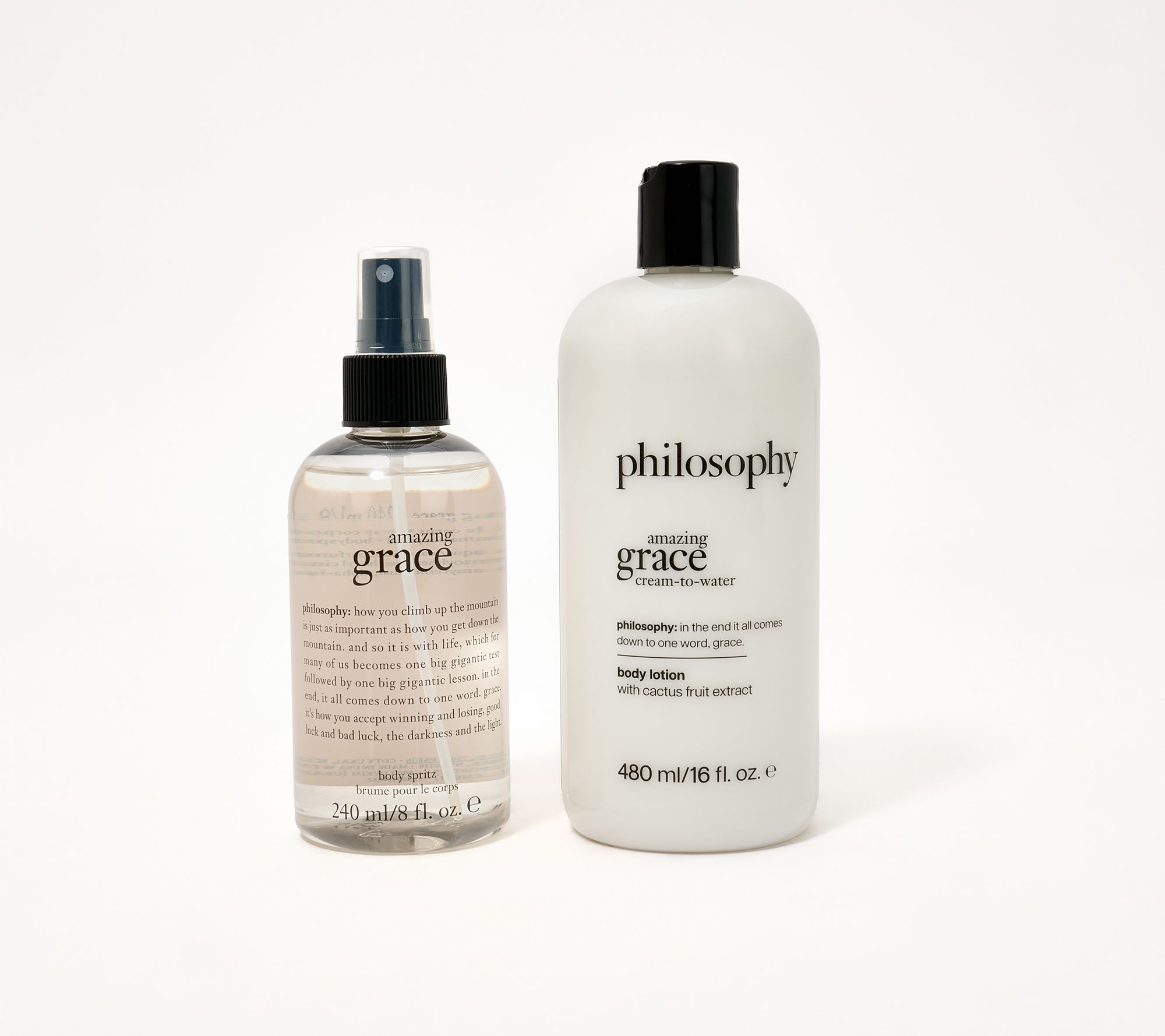 philosophy grace 16oz water cream & 8oz spritz set