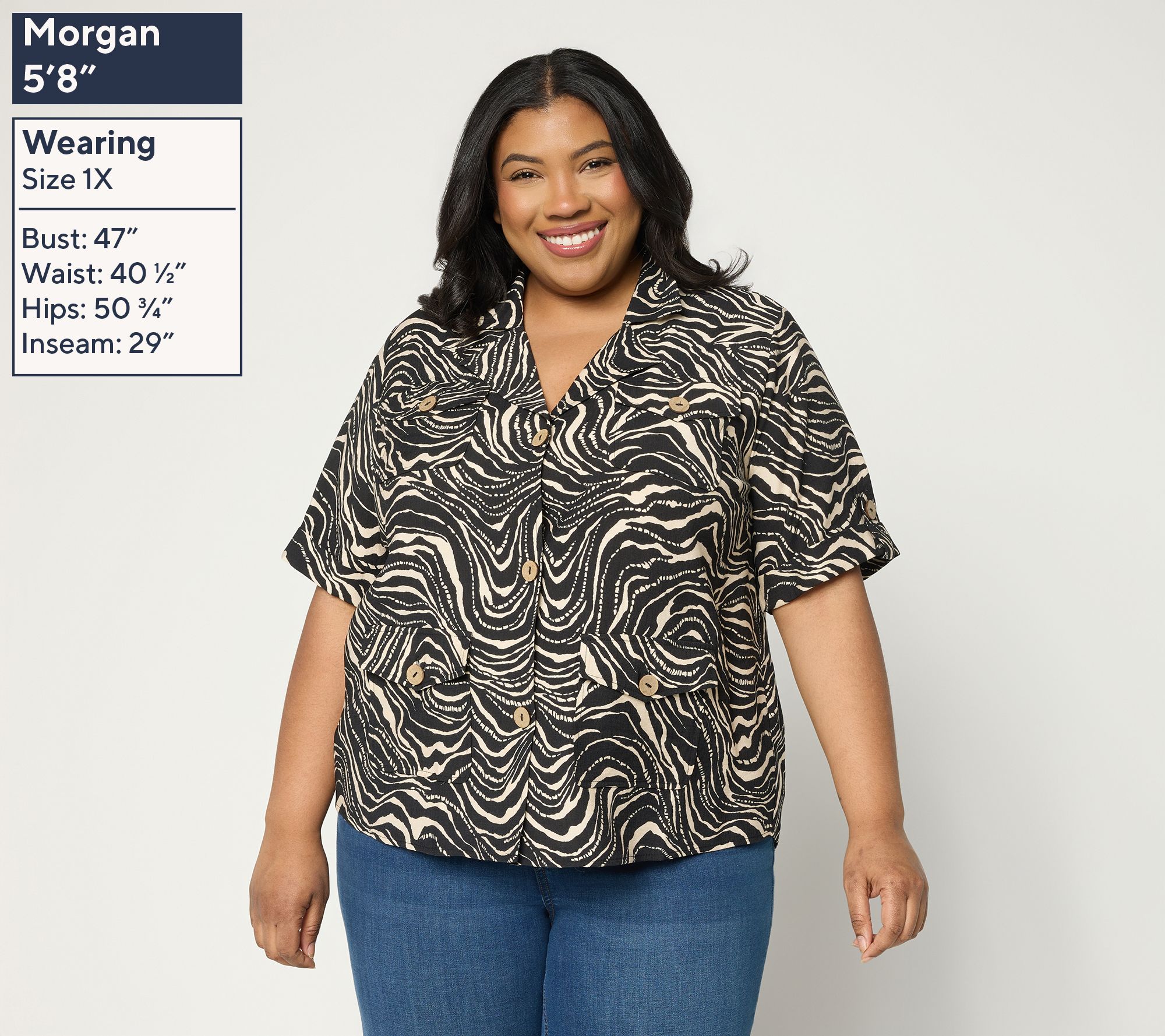 Dennis Basso Woven Lino Printed Safari Jacket - QVC.com