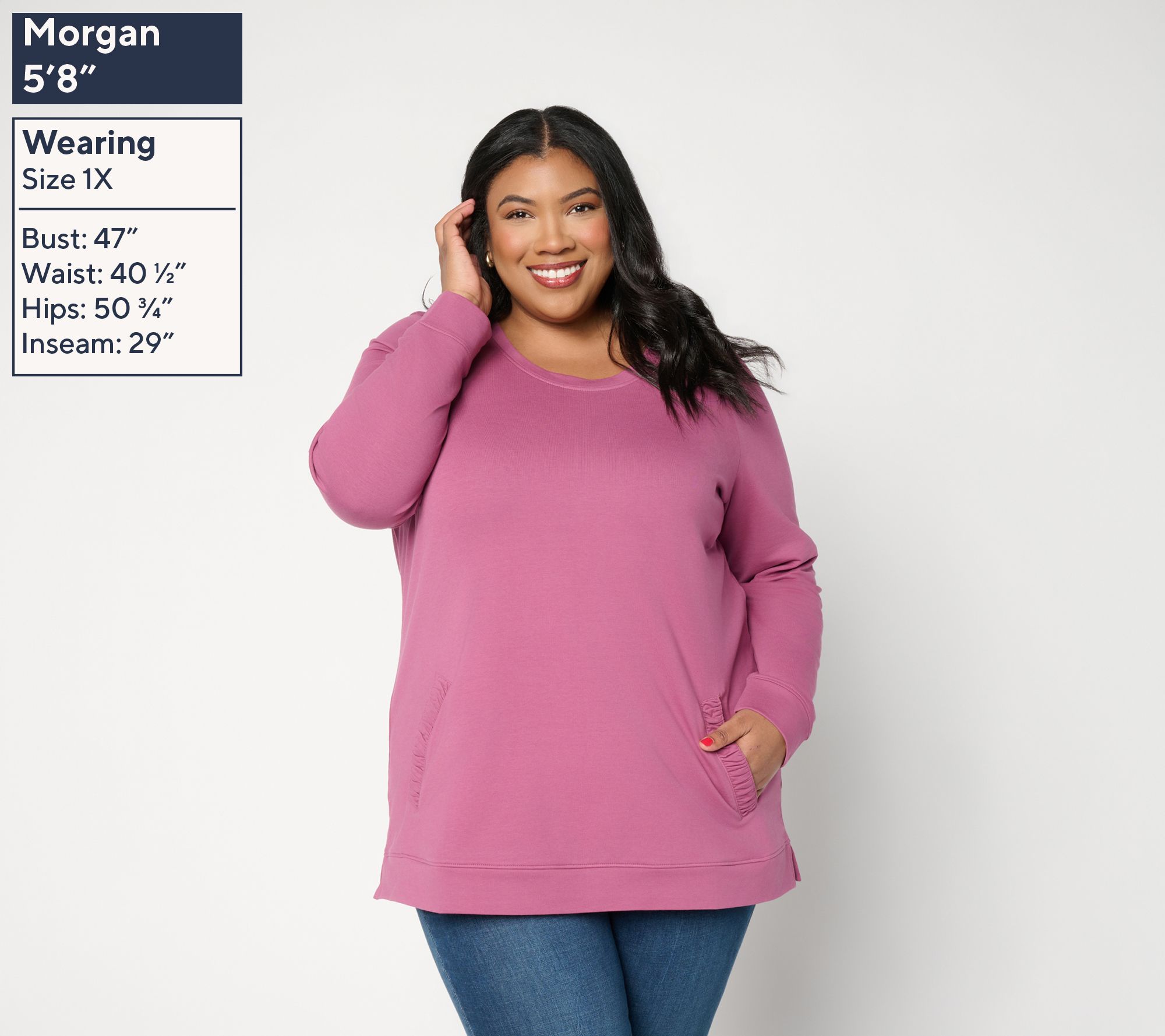 Denim & Co. Active Regular French Terry Tunic | QVC