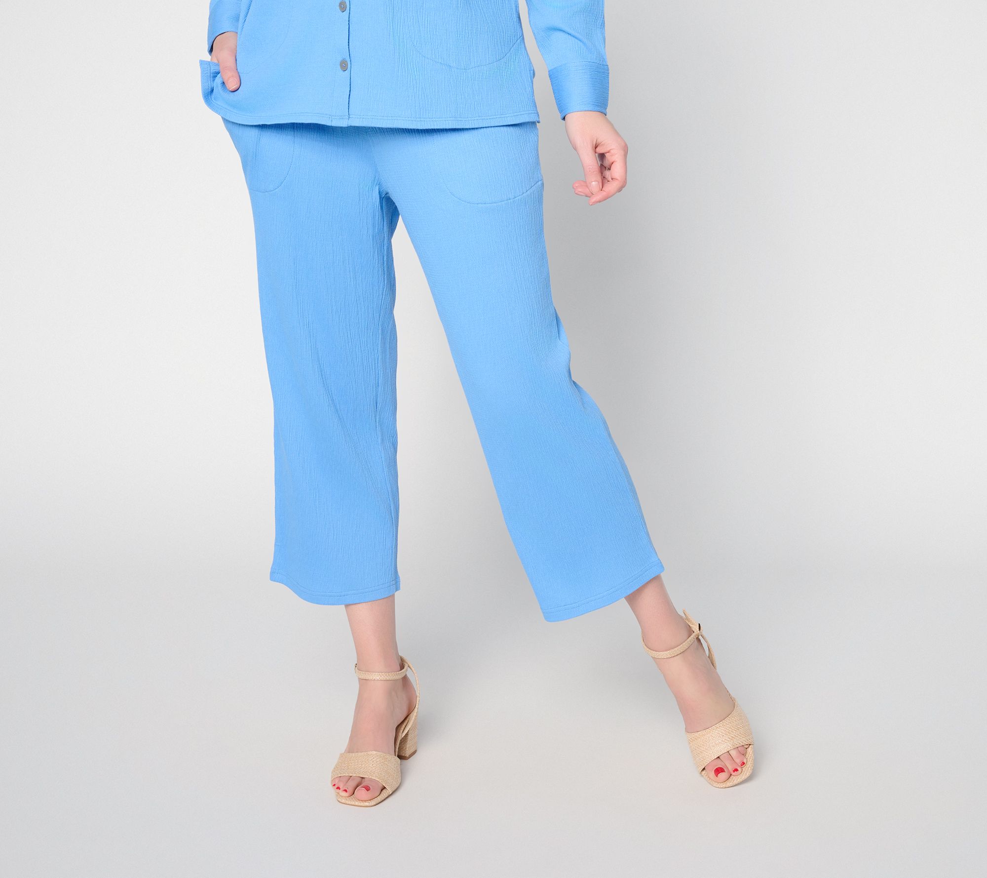 "As Is" Belle by Kim Gravel Reg Packabelle Solid Cropped Relaxed Pant