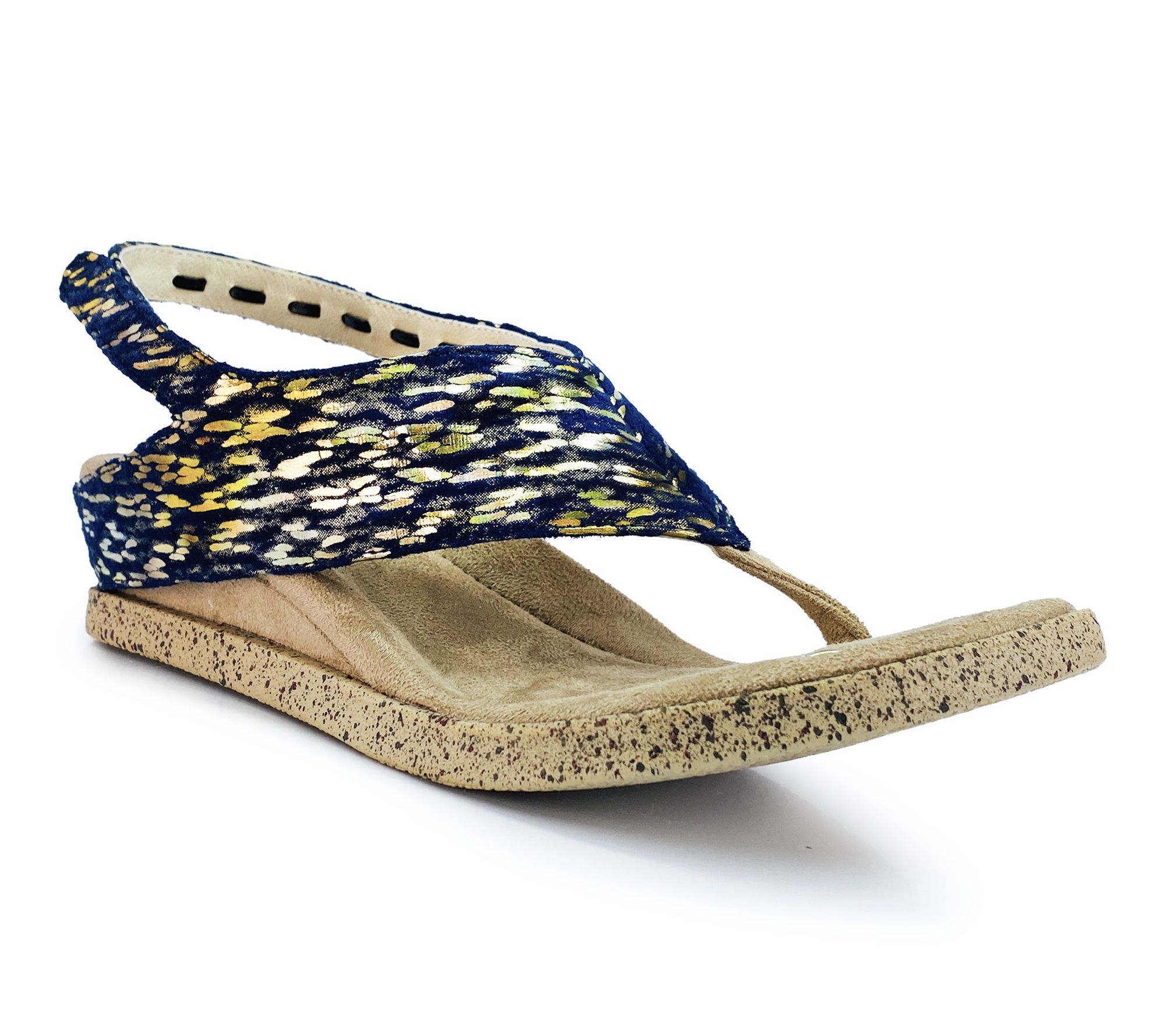 Modzori Feena Reversible Wedge Sandal - Navy Flips to Cream