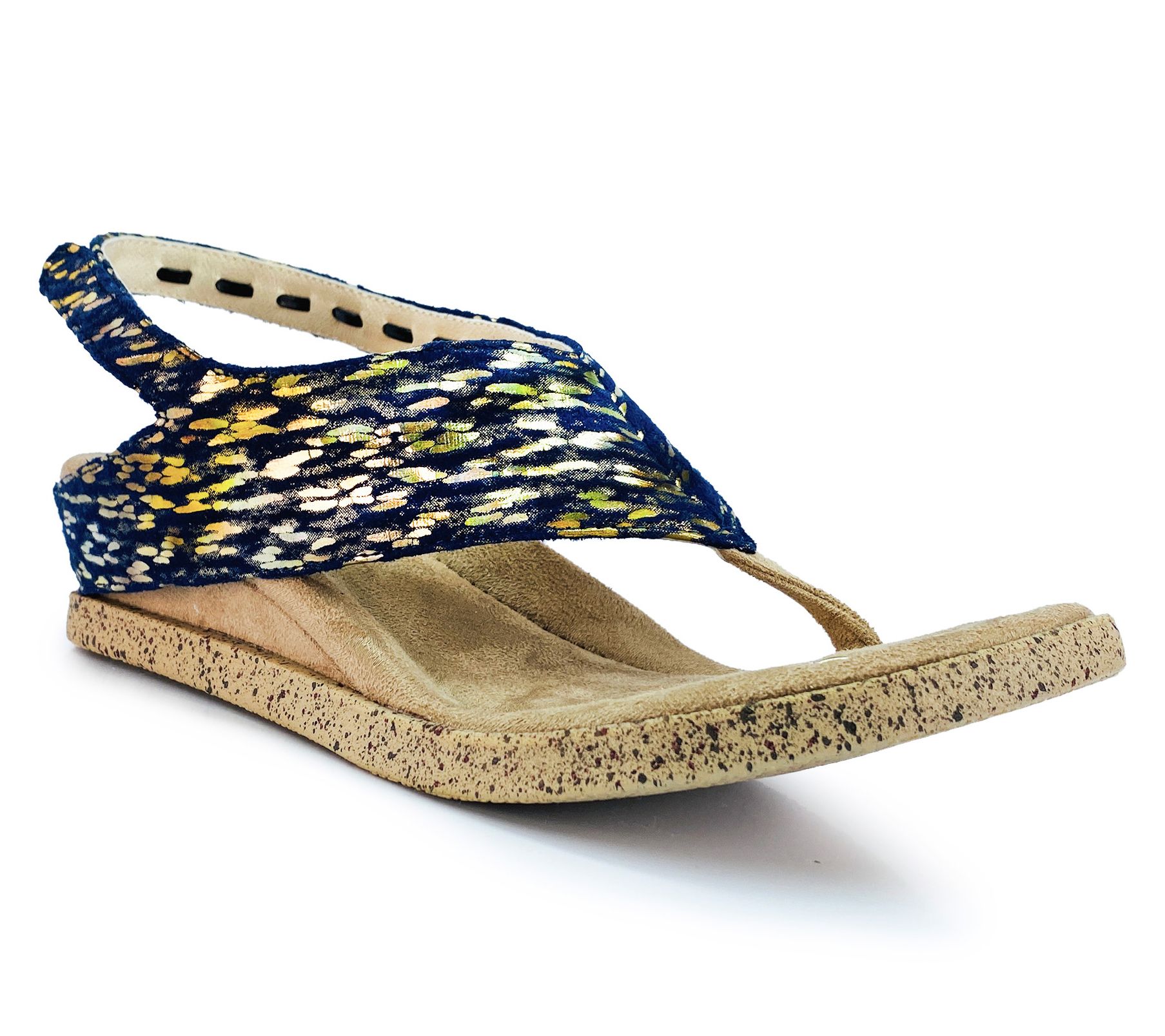 Modzori Feena Reversible Wedge Sandal - Navy Flips to Cream