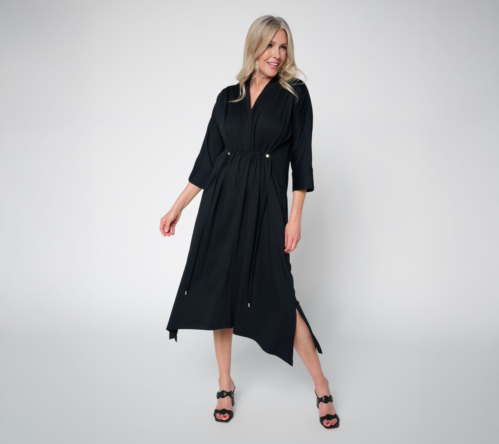 "As Is" Carla Rockmore Collection Reg Jersey Cinched Waist Dress