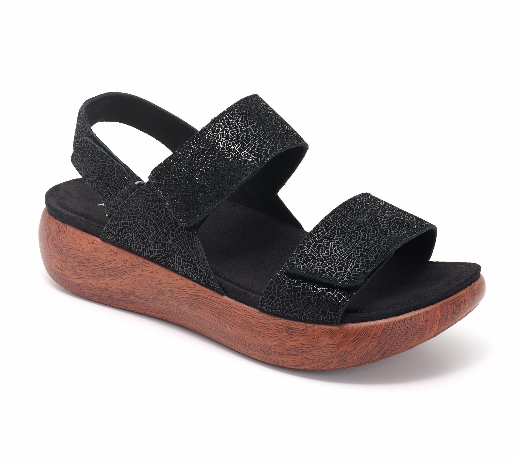 "As Is" Alegria Leather Adjustable Sandals - Bailee