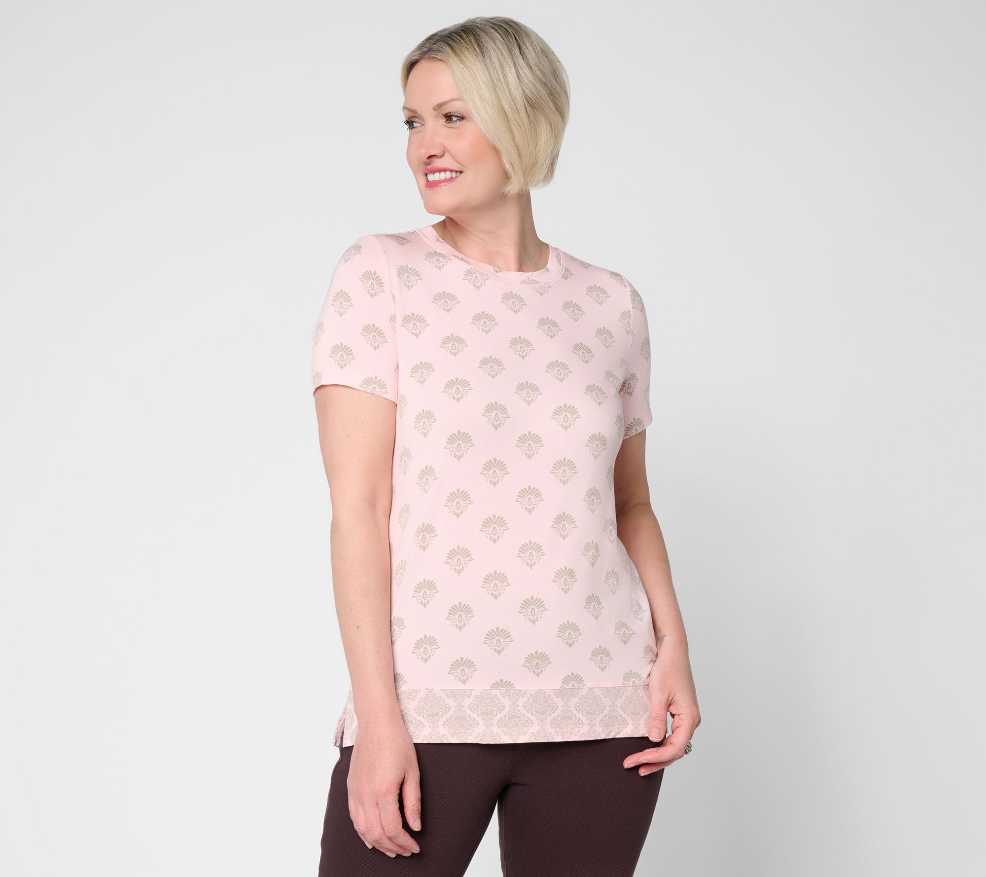 "As Is" Belle Boho by Kim Gravel Rayon Span Santorini Sea Print Top