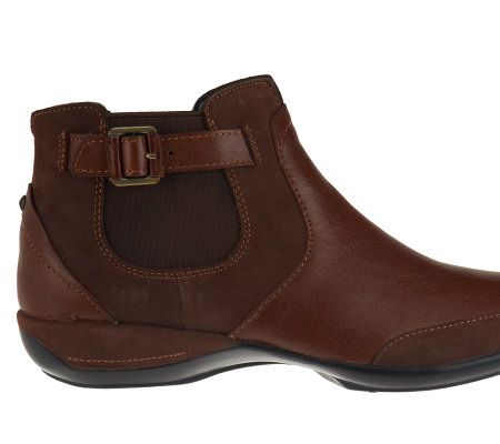 Aetrex Amy Leather Ankle Boots w/ Buckle Detail - QVC.com