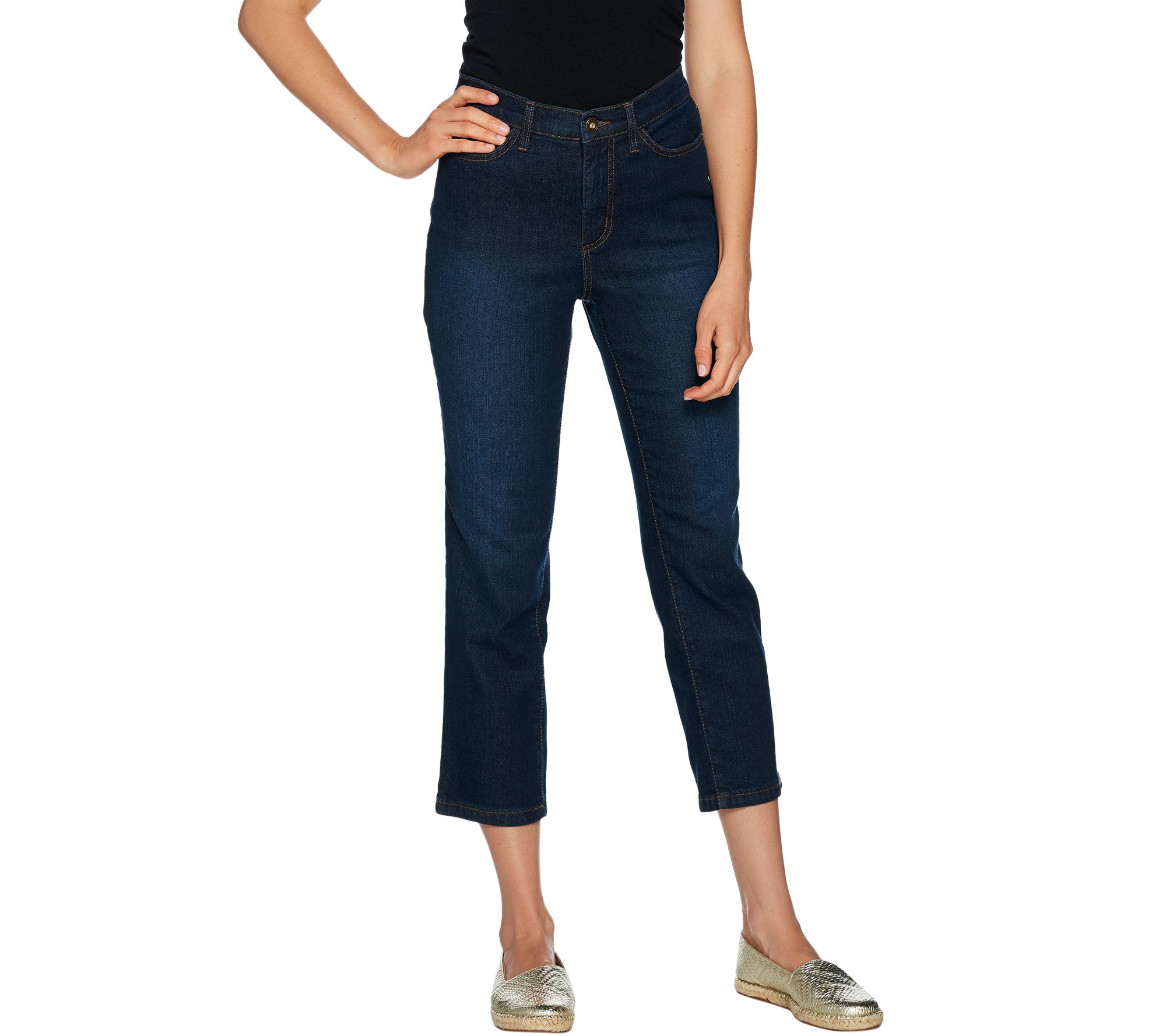 qvc denim and company distressed jeans