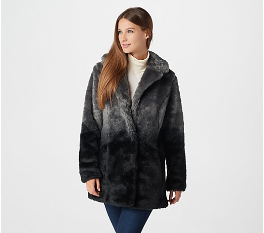 Isaac Mizrahi Live! Ombre Faux Fur Coat