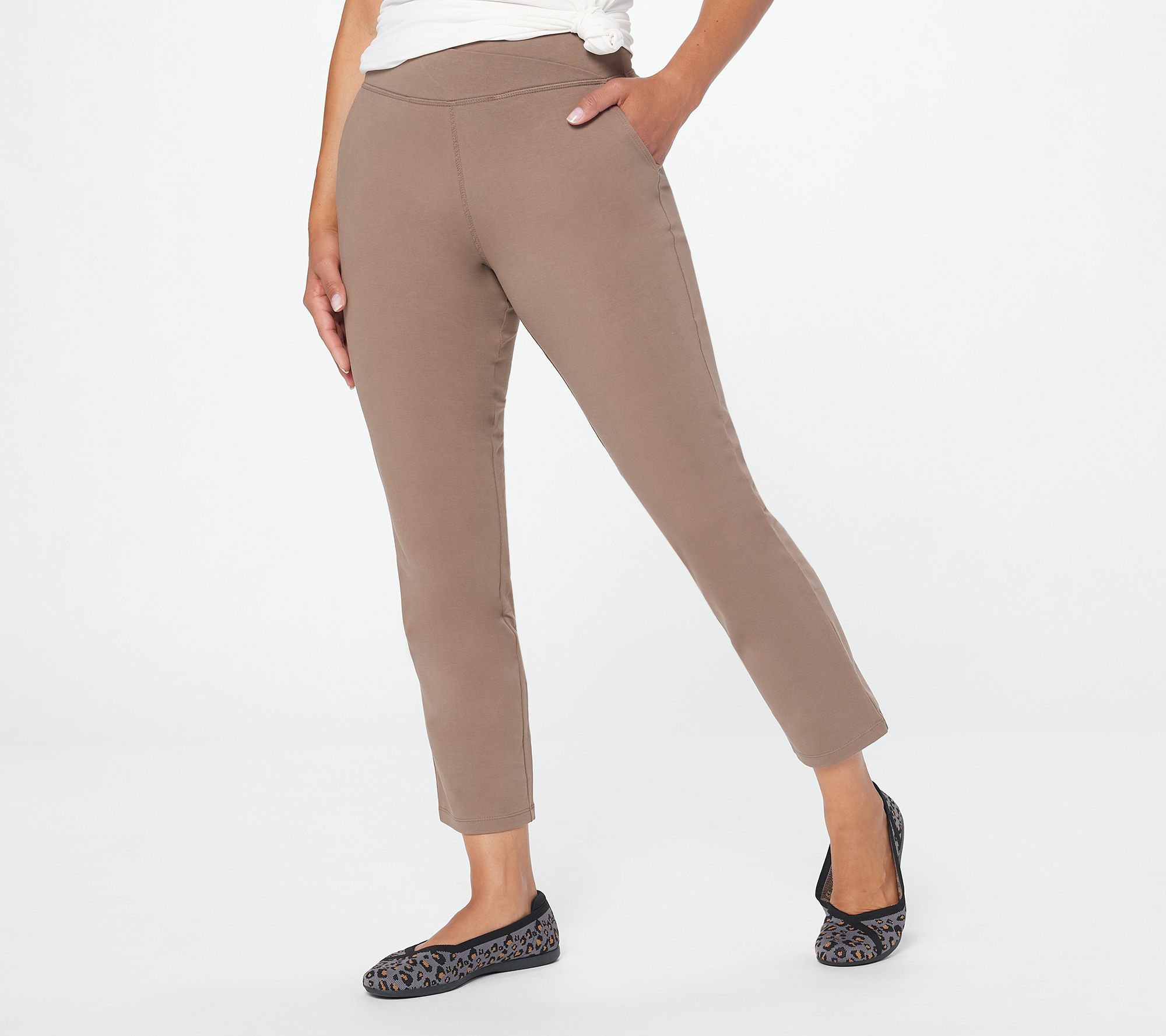 As Is Susan Graver Regular Premium Stretch Slim Leg Pull- On Pants - QVC.com