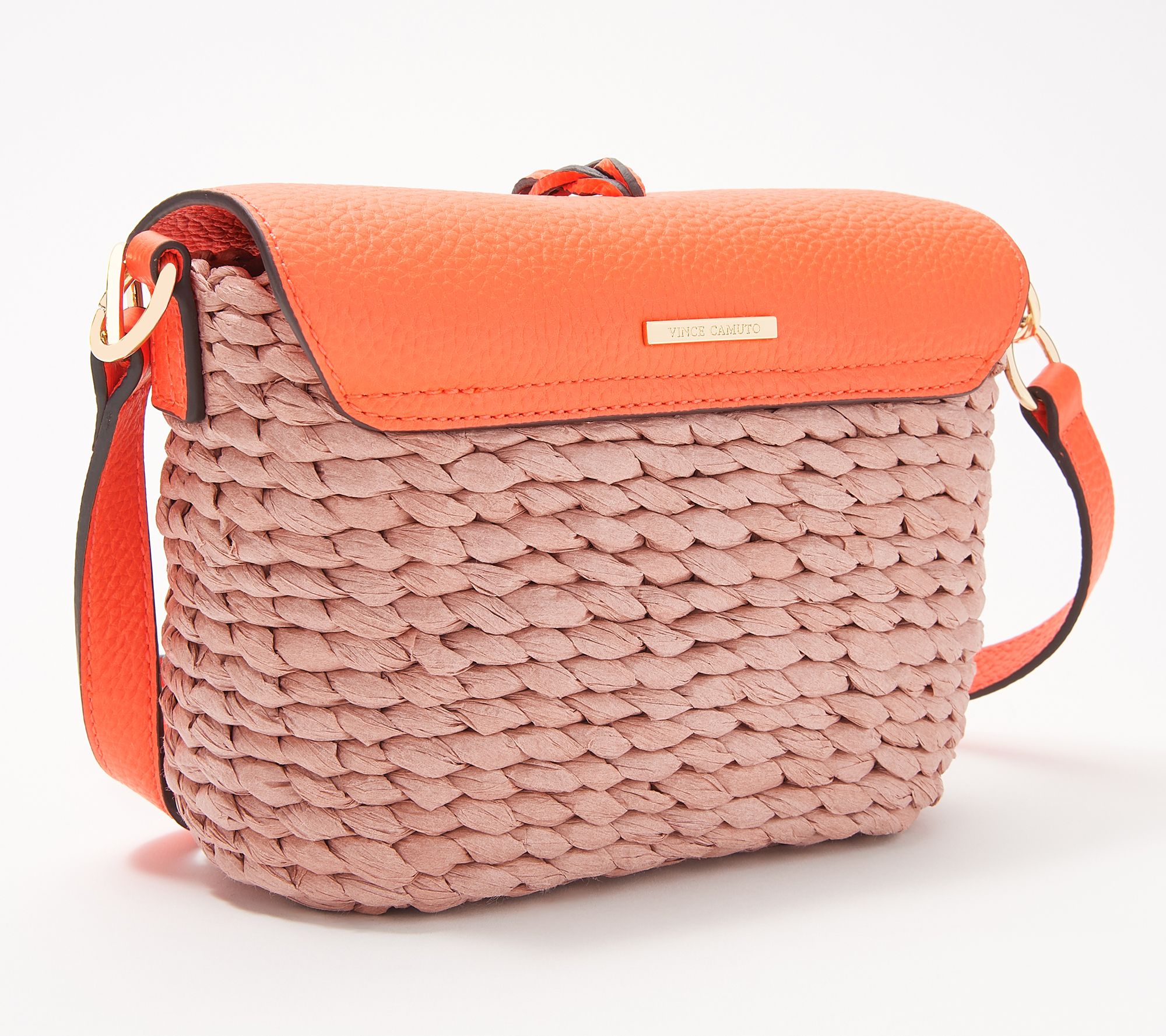 "As Is" Vince Camuto Straw Crossbody Handbag Kiana