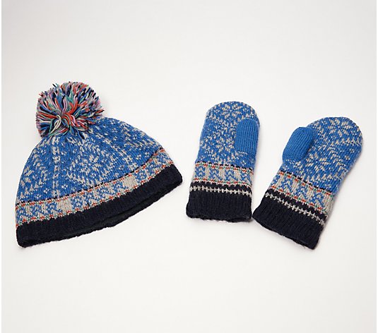 French Knot Novelty Nordic Hat and Glove Set