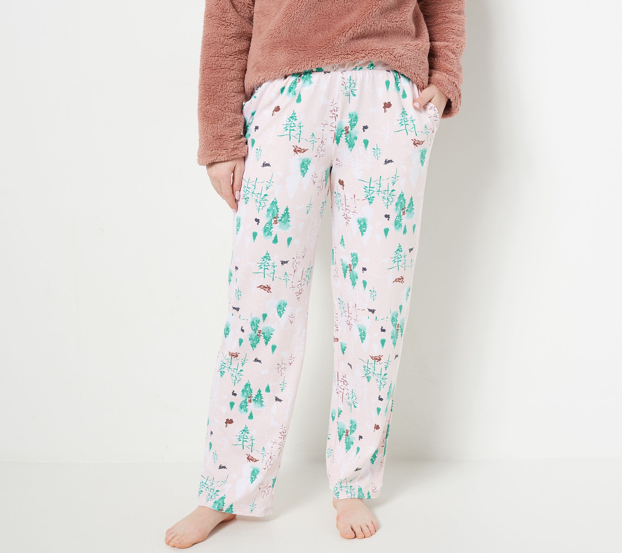 Cuddl Duds Cozy Sherpa Top and Jersey Pants Pajama Set