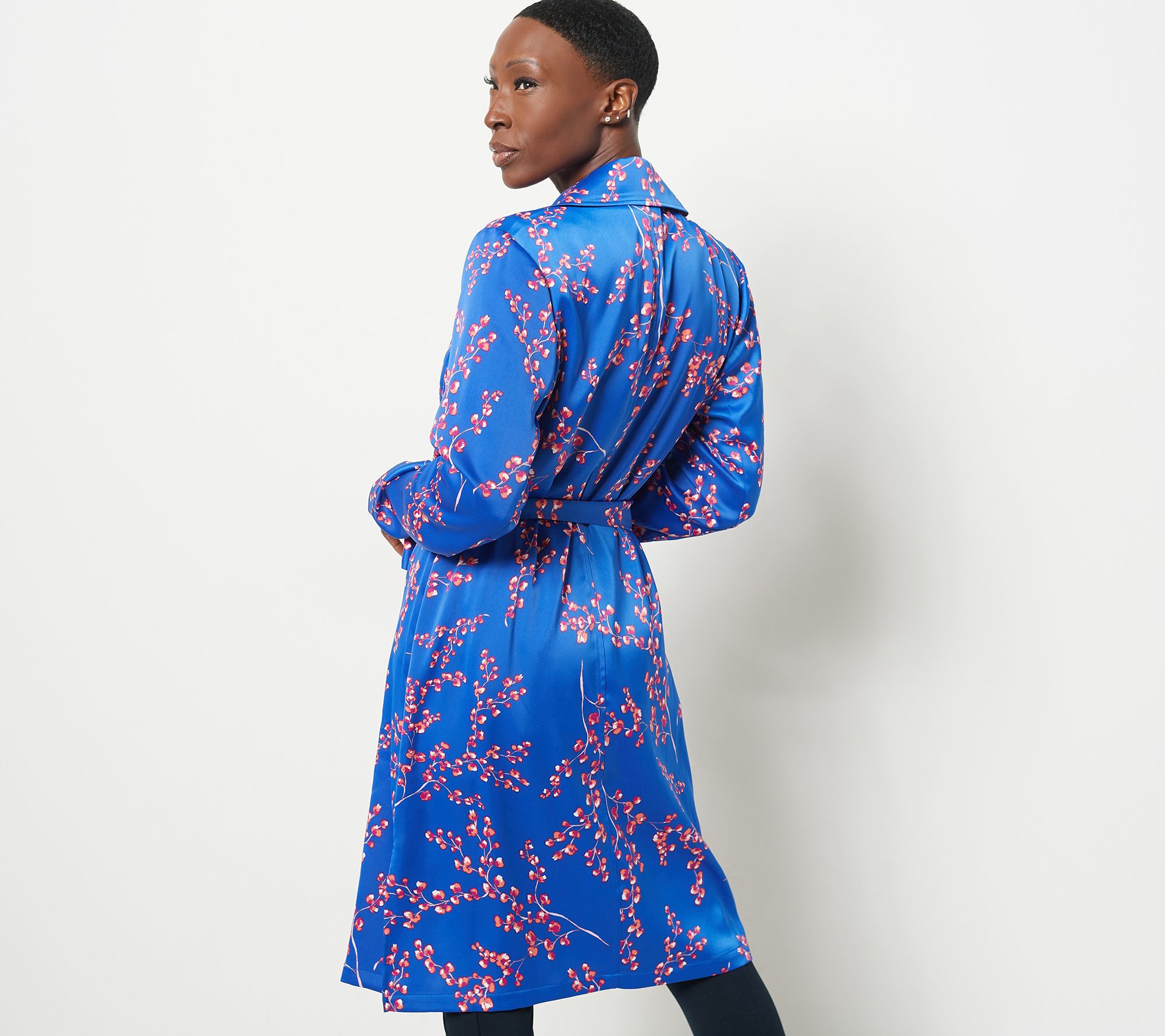 J Jason Wu Woven Printed Floral Trench Coat QVC