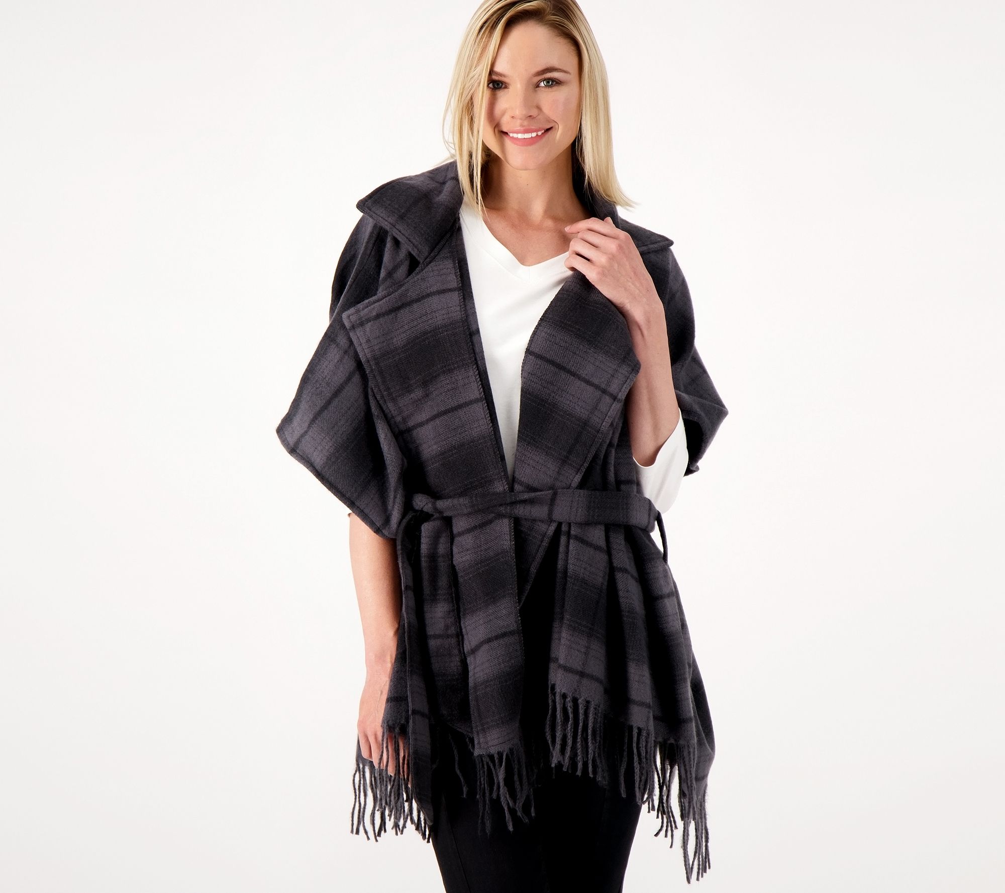 Isaac Mizrahi Live! Notch Collar Ruana