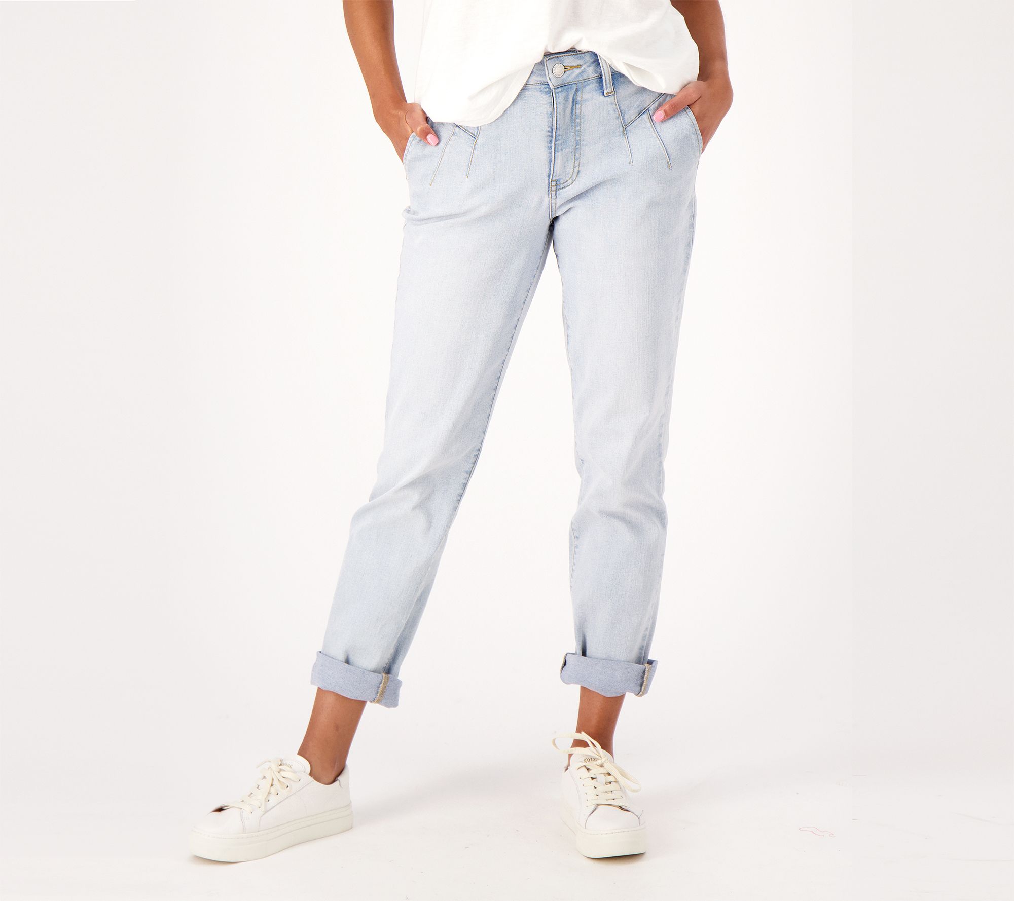 "As Is" Candace Cameron Bure Regular Pacific Denim Roll Hem Jean- Indigo