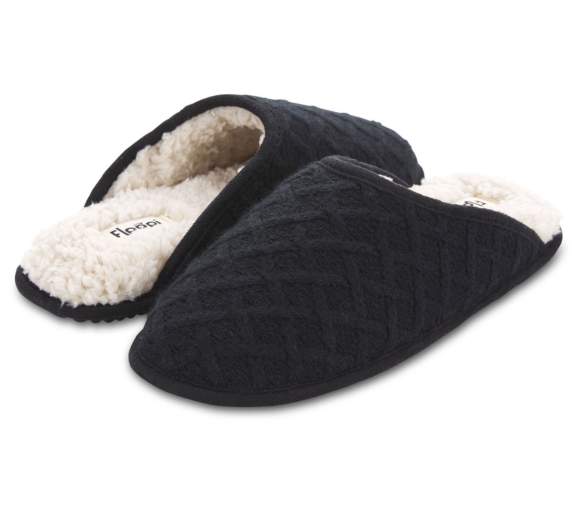 Floopi Women's Isabel Lattice Knit Scuff Slippers