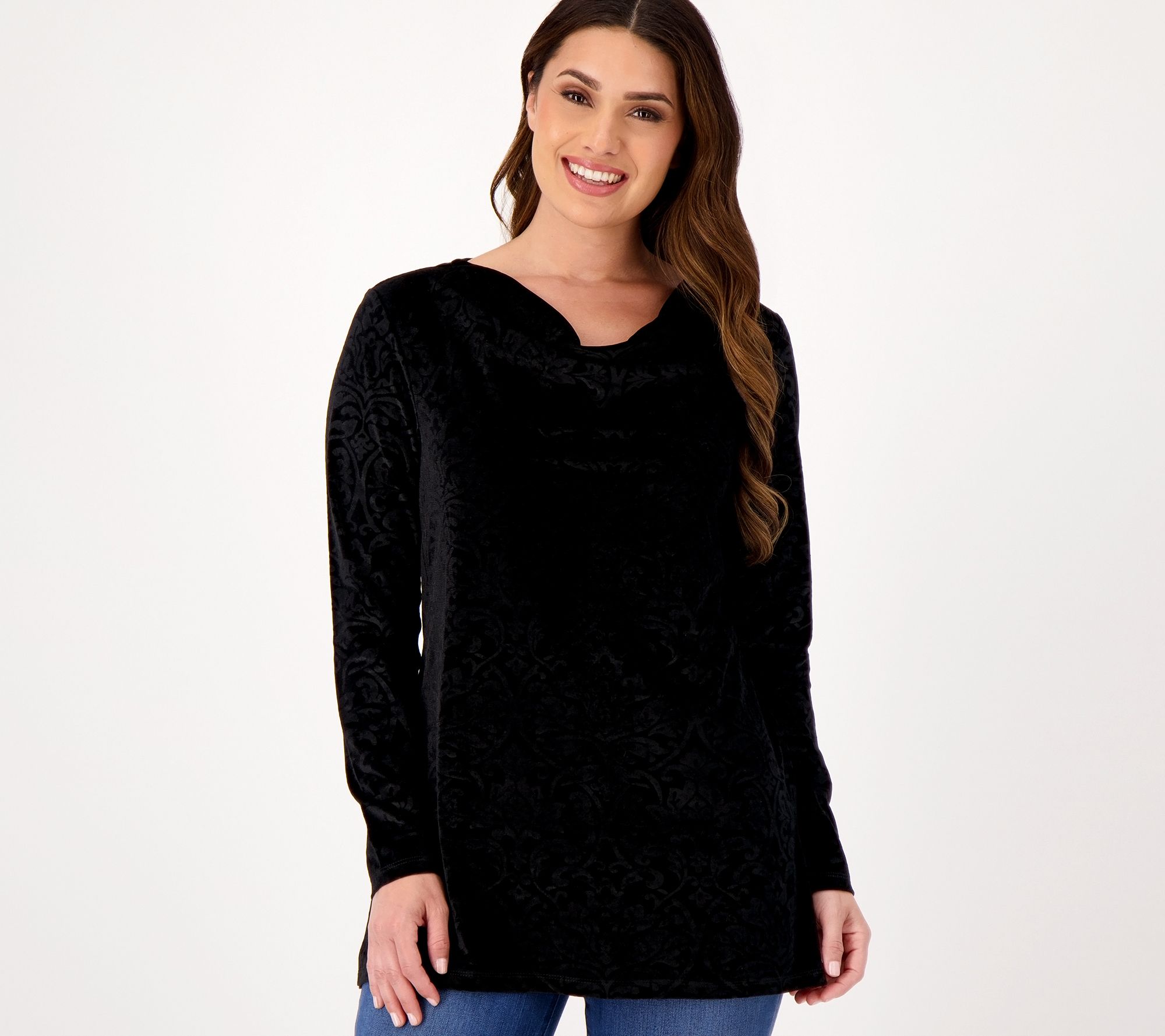 "As Is" Isaac Mizrahi Live Always Isaac Embossed Damask Tunic