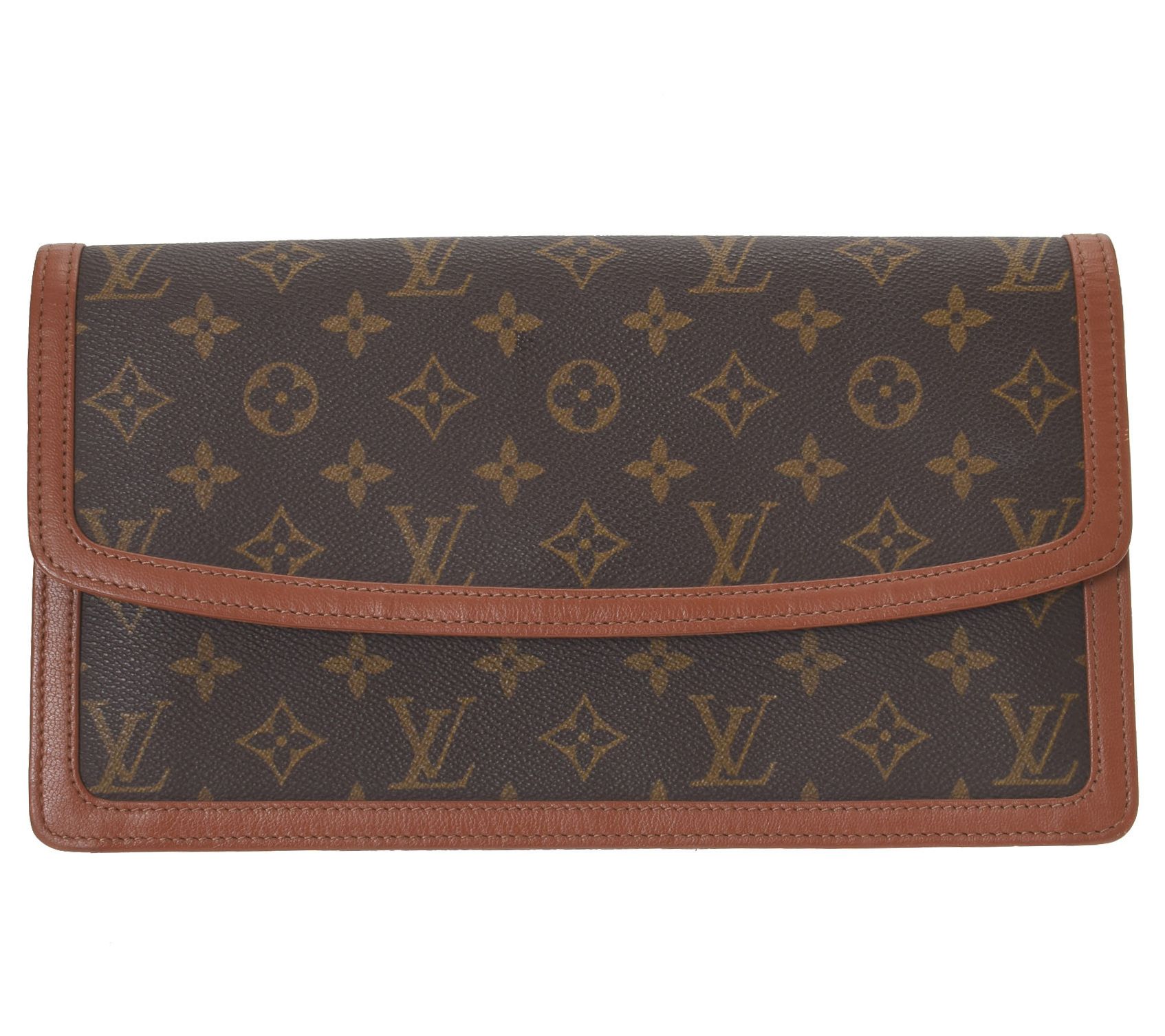 Louis Vuitton Pochette Dame Brown Canvas Clutch Bag (Pre-Owned)