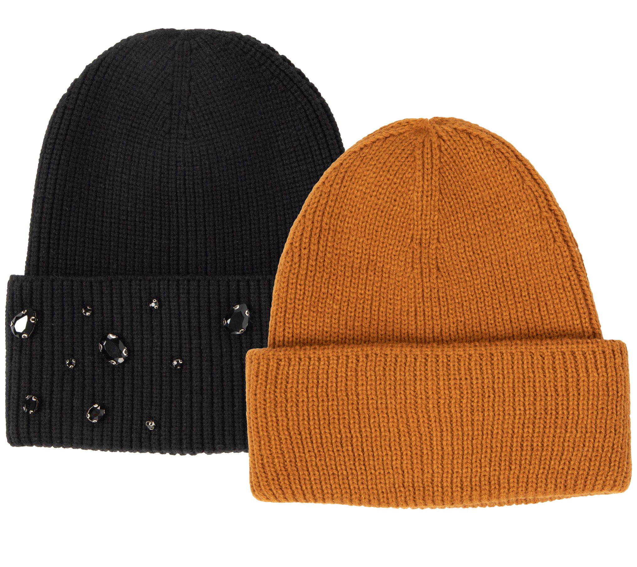 San Diego Hat Co. Set of 2 Beanies - Gem and Solid
