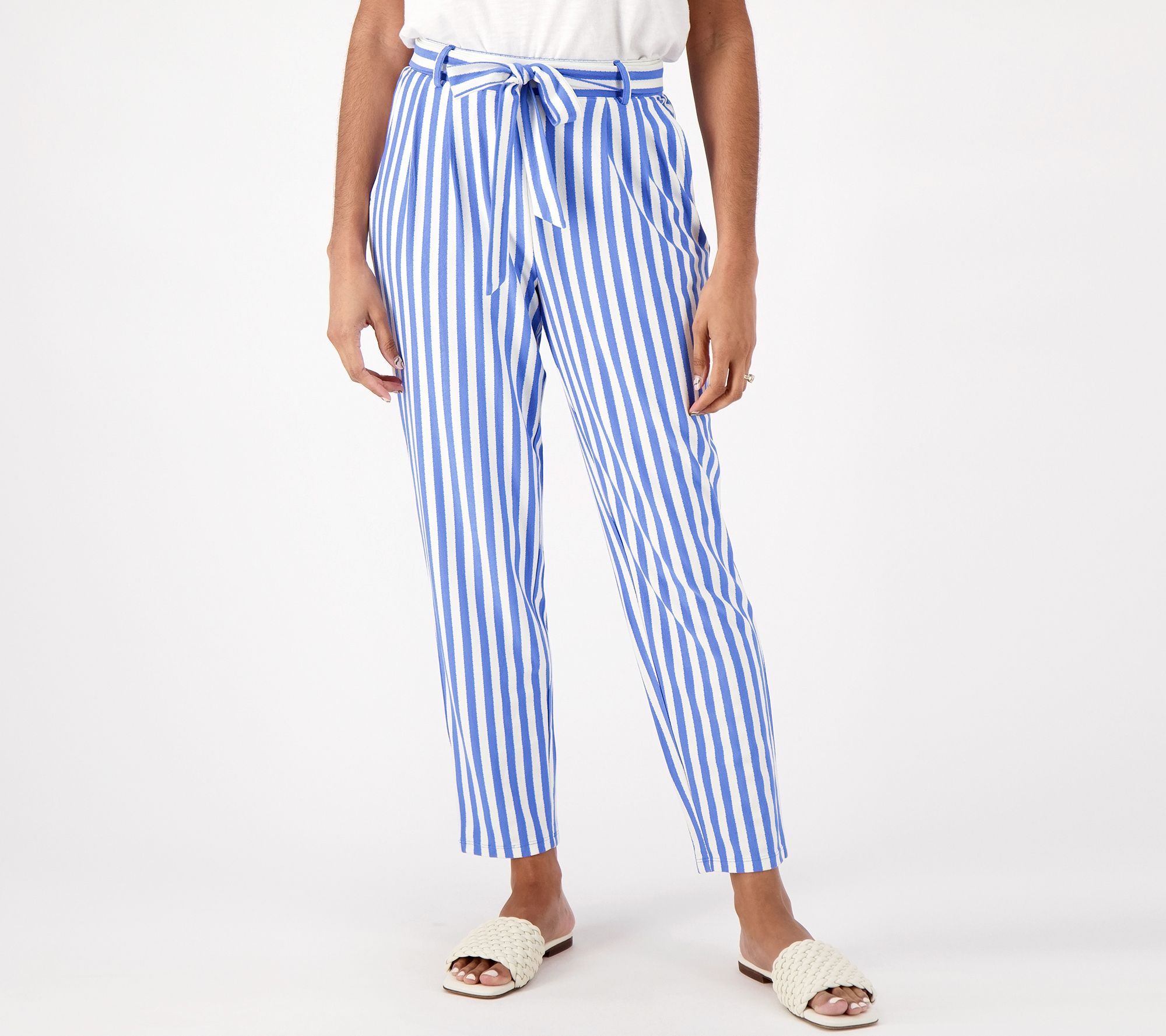 "As Is" AnyBody Yard Dyed Textured Jersey Tapered Leg Pant with Tie