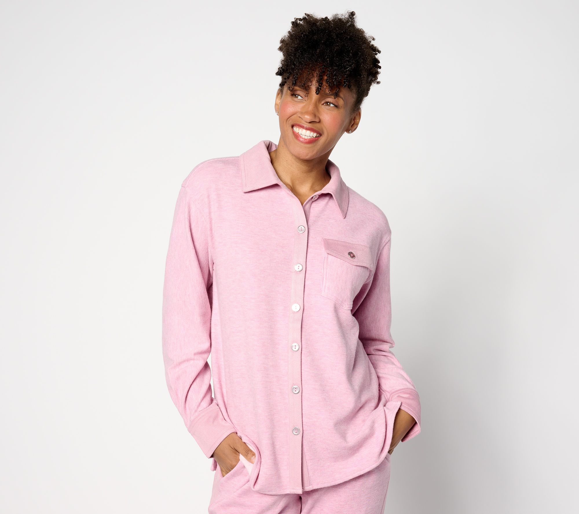 Isaac Mizrahi Live! Soho Relaxed Shirt Jacket w/ Pockets