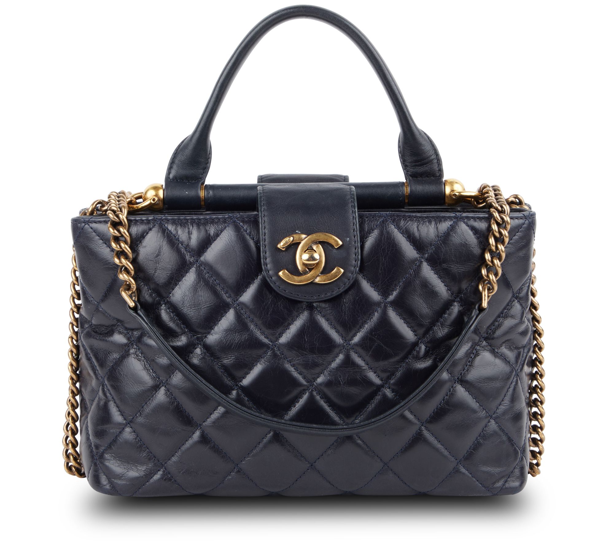 Pre-Owned Chanel Two-Way Double-Sided Black Tote 