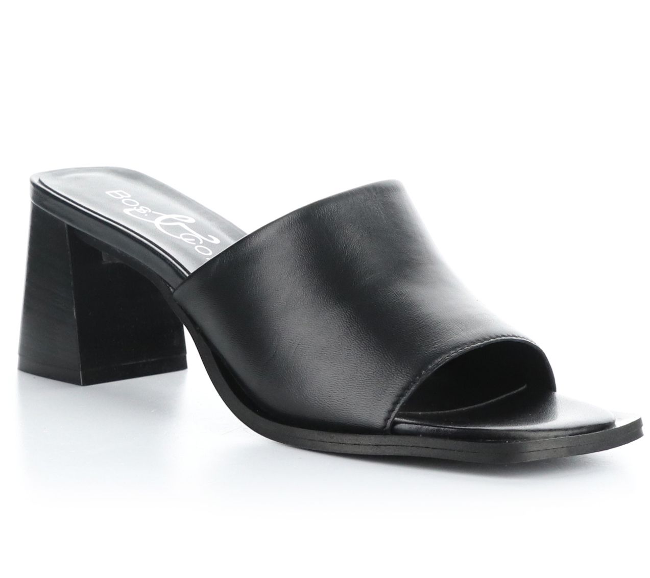 Bos. & Co. Leather Block Heel Mules - Bryn-N