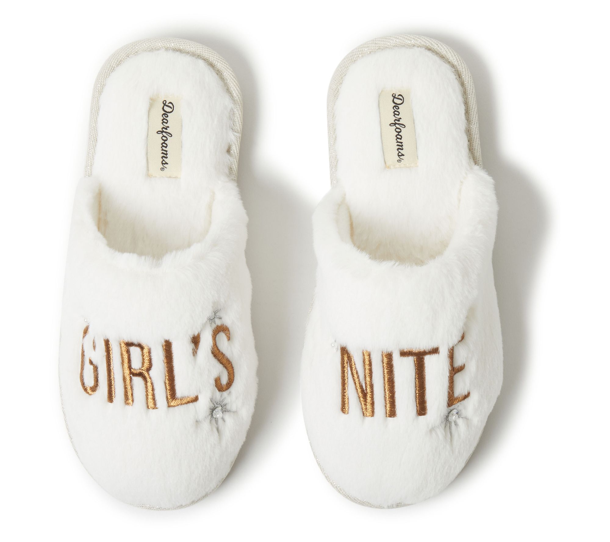 White best sale dearfoam slippers