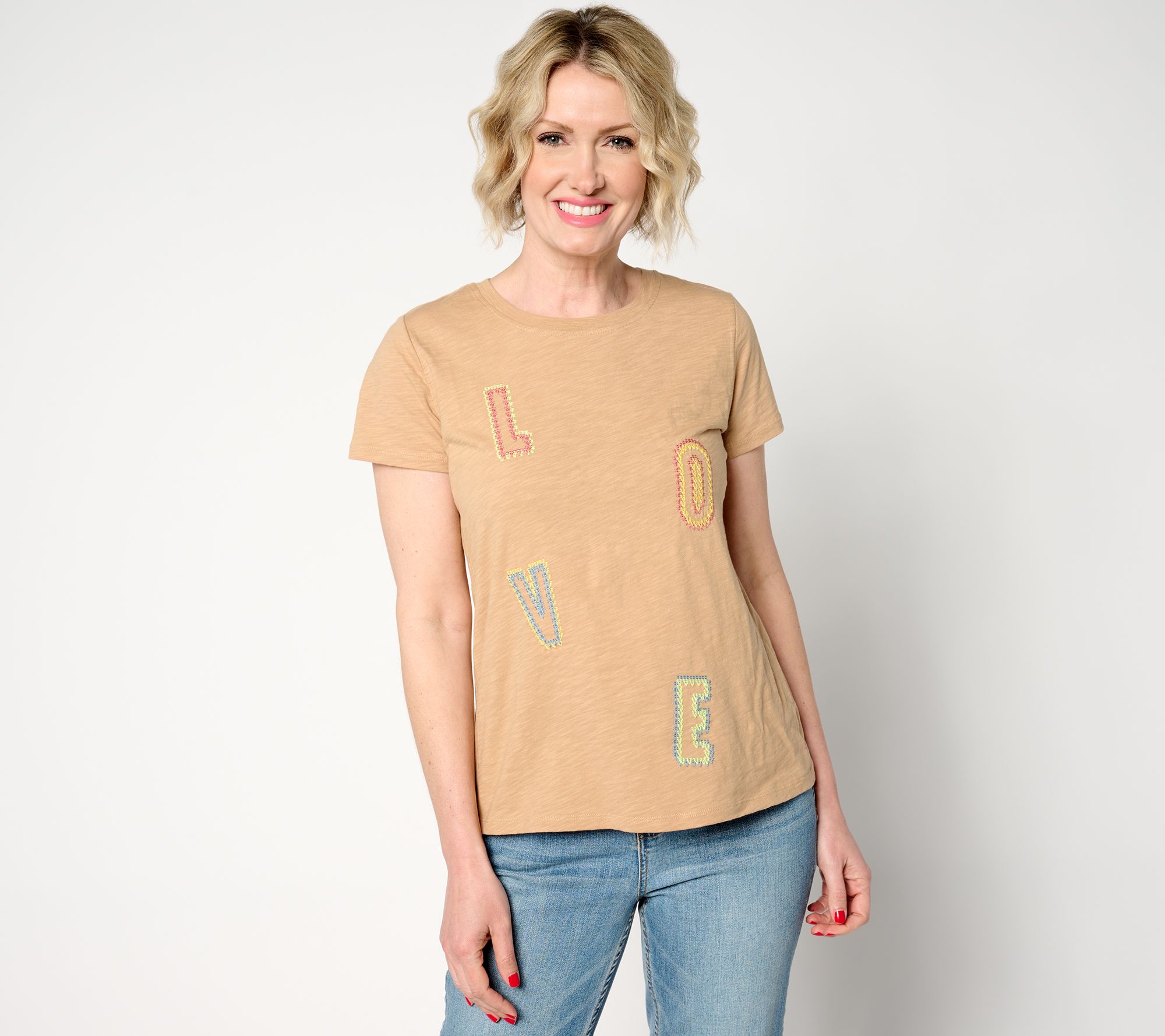 Peace Love World Pride Love Embroidered Tee