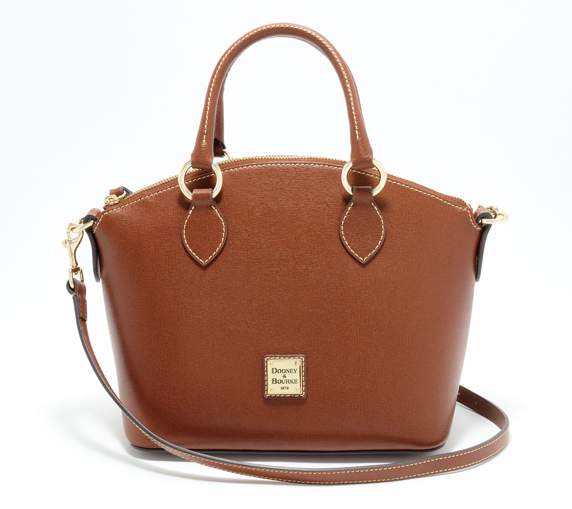 Dooney & Bourke Saffiano Leather Zip Satchel with Crossbody