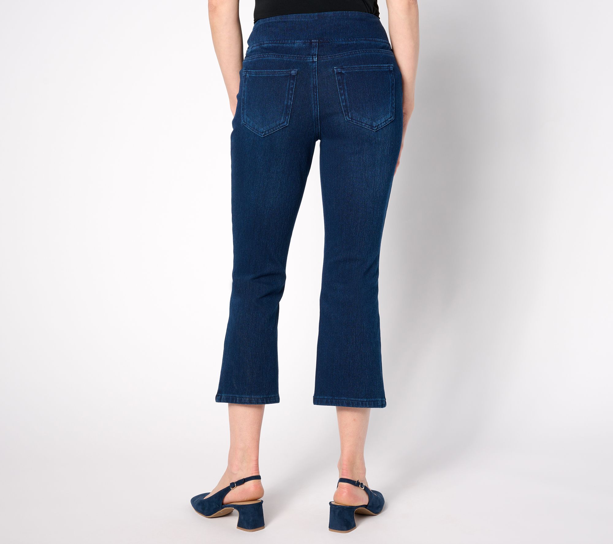 Belle by Kim Gravel Flexibelle Kickity Split Crop Jean - QVC.com