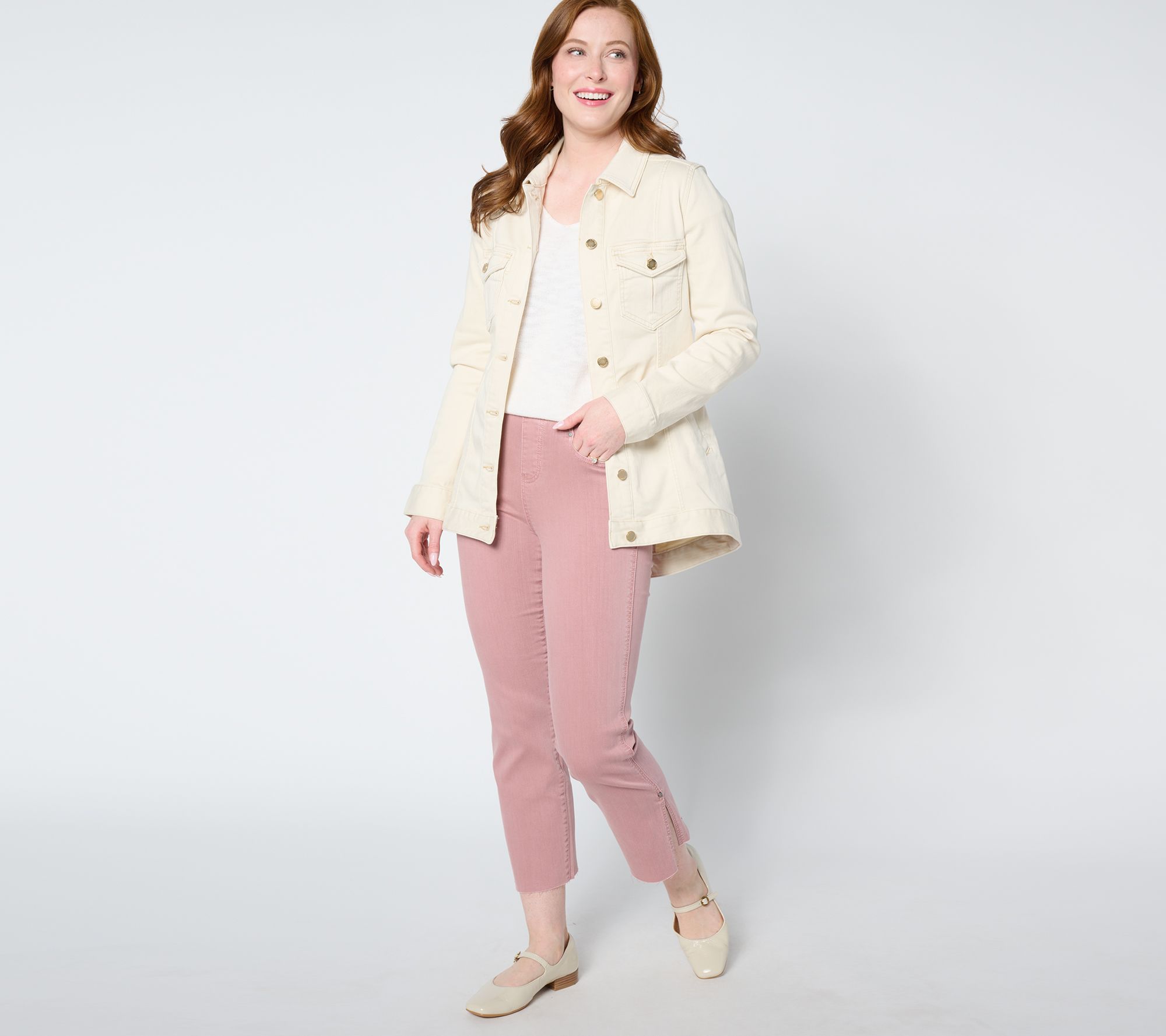 Liverpool Los Angeles Hi-Lo Shirt Jean Jacket - Summer Sand