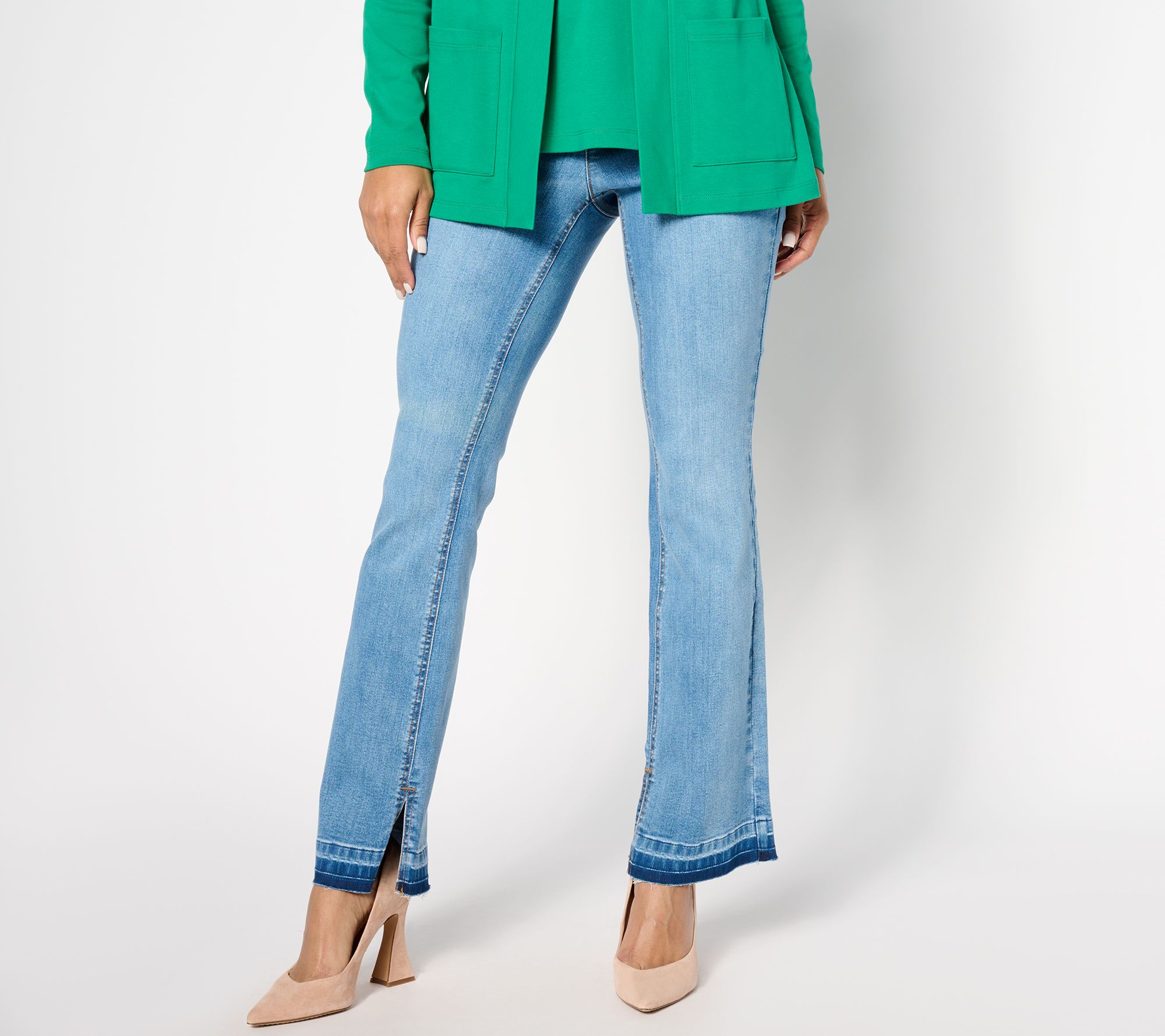 "As Is" Isaac Mizrahi Live! Petite True Denim Mini Bootcut Jeans