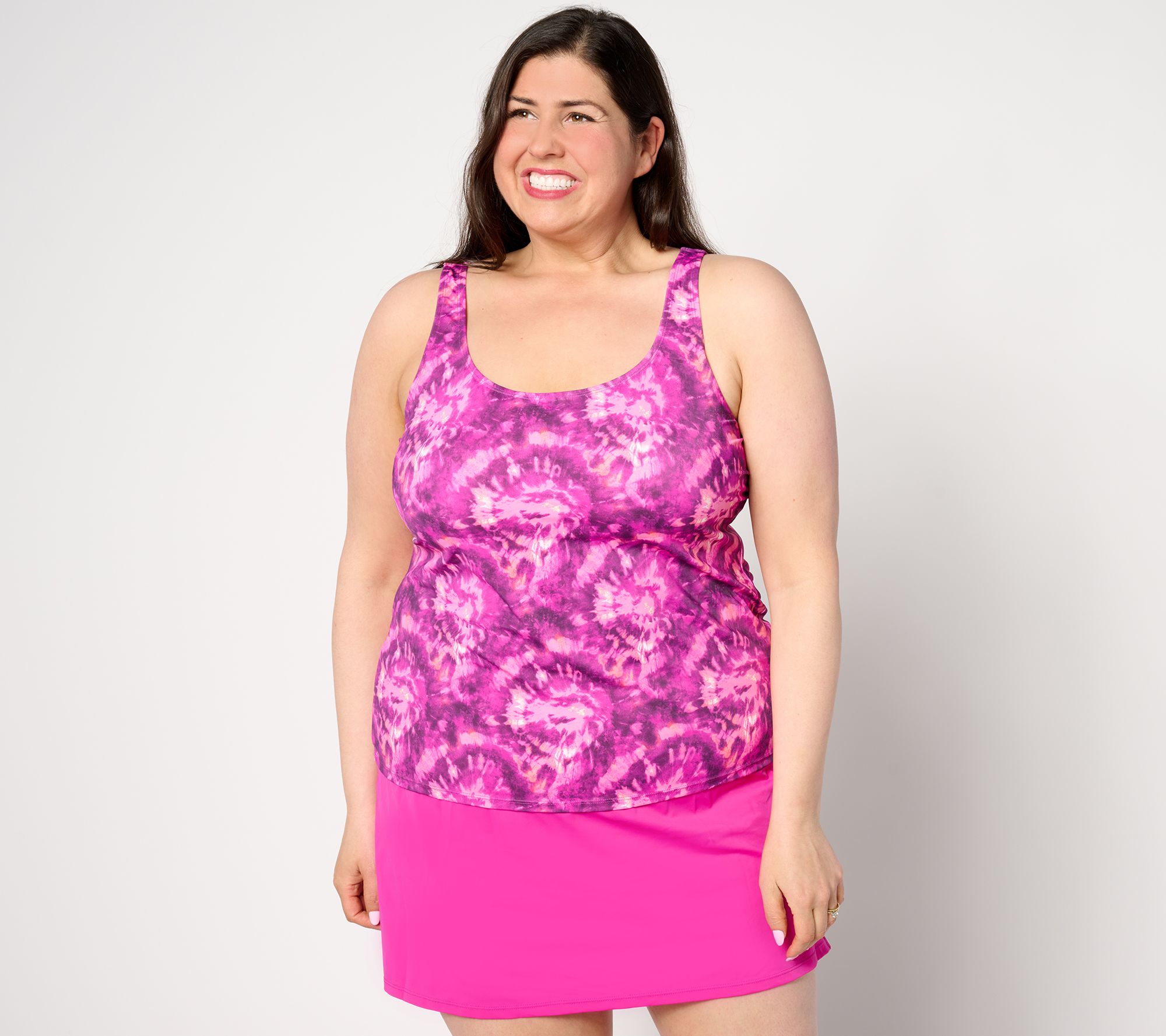 "As Is" Kim Gravel x Swimsuits For All Scoopneck Tankini & Skirt