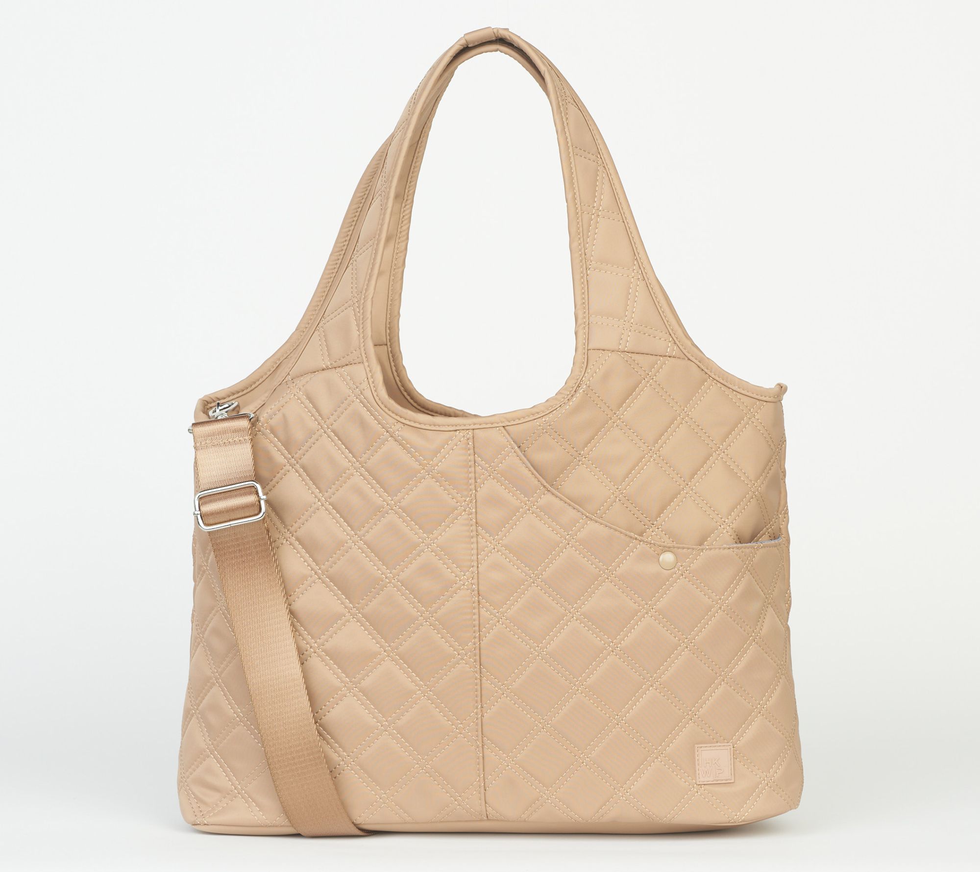 "As Is" IHKWIP Quilted Everday Shooper Tote w/ Crossbody Strap