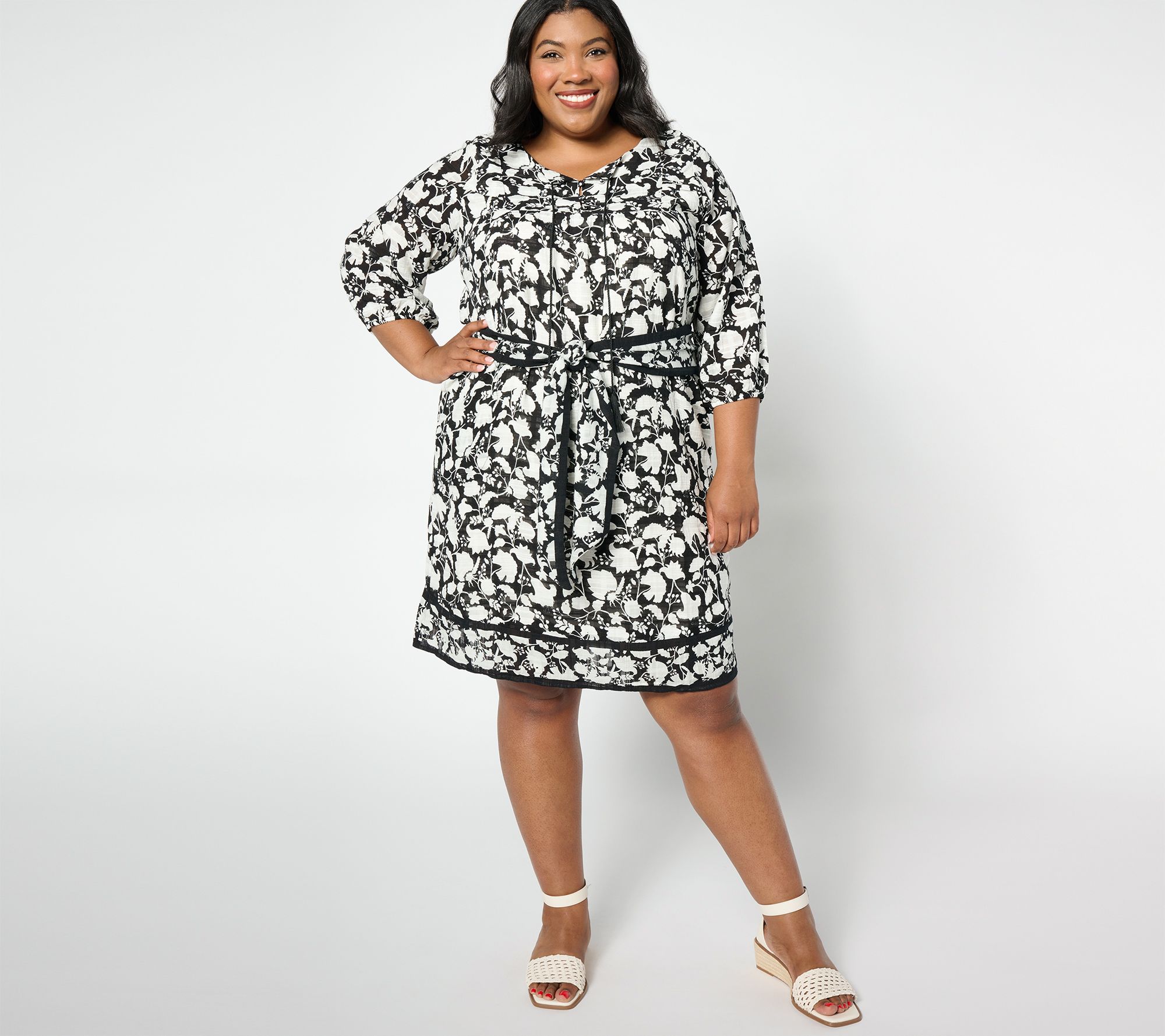 "As Is" Studio Park X Amy Stran Regular Border Print Dress