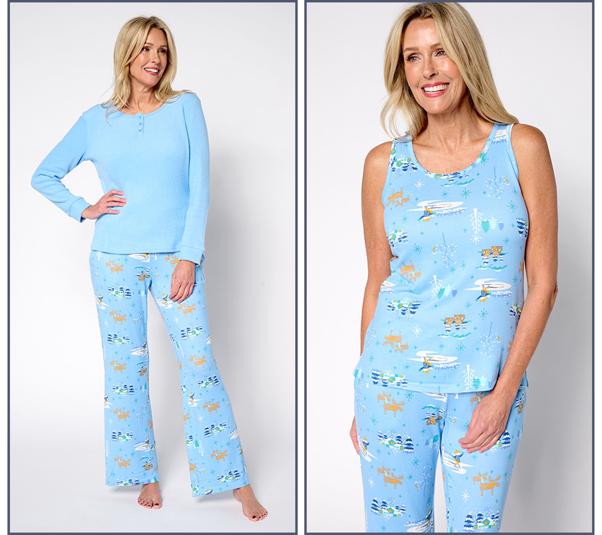 MUK LUKS Petite Sweater Knit & Ribbed Knit 3-Pc Pajama Set