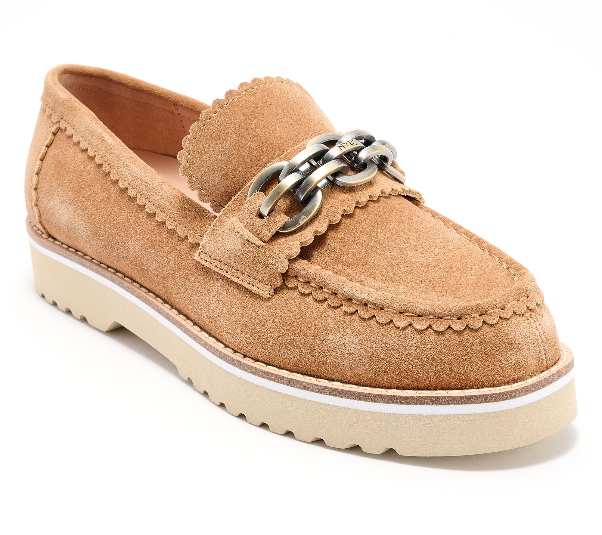 NYDJ Suede Lug Sole Loafers - Owens - QVC.com