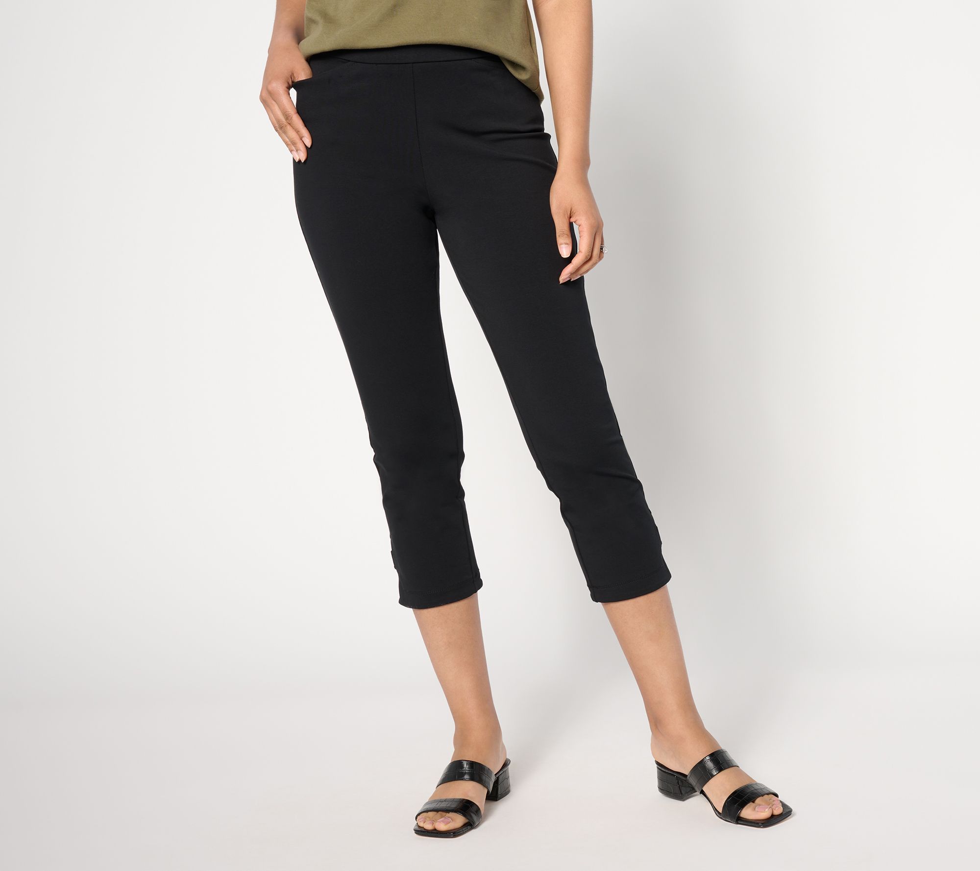 "As Is" Susan Graver Weekend Petite Premium Stretch Slim Leg Crop Pant