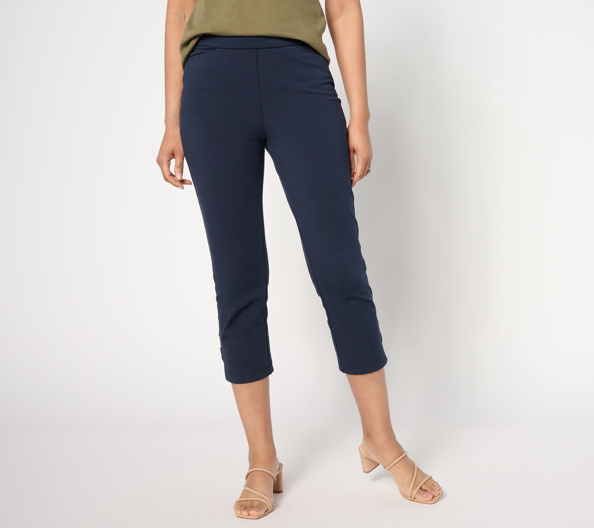 "As Is" Susan Graver Weekend Petite Premium Stretch Slim Leg Crop Pant