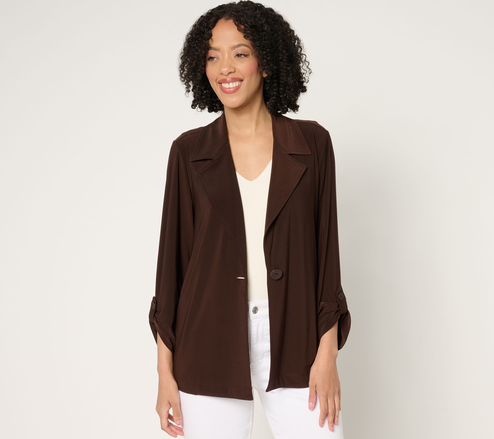 GRAVER Susan Graver LK Luxe Petite Notch Collar Jacket