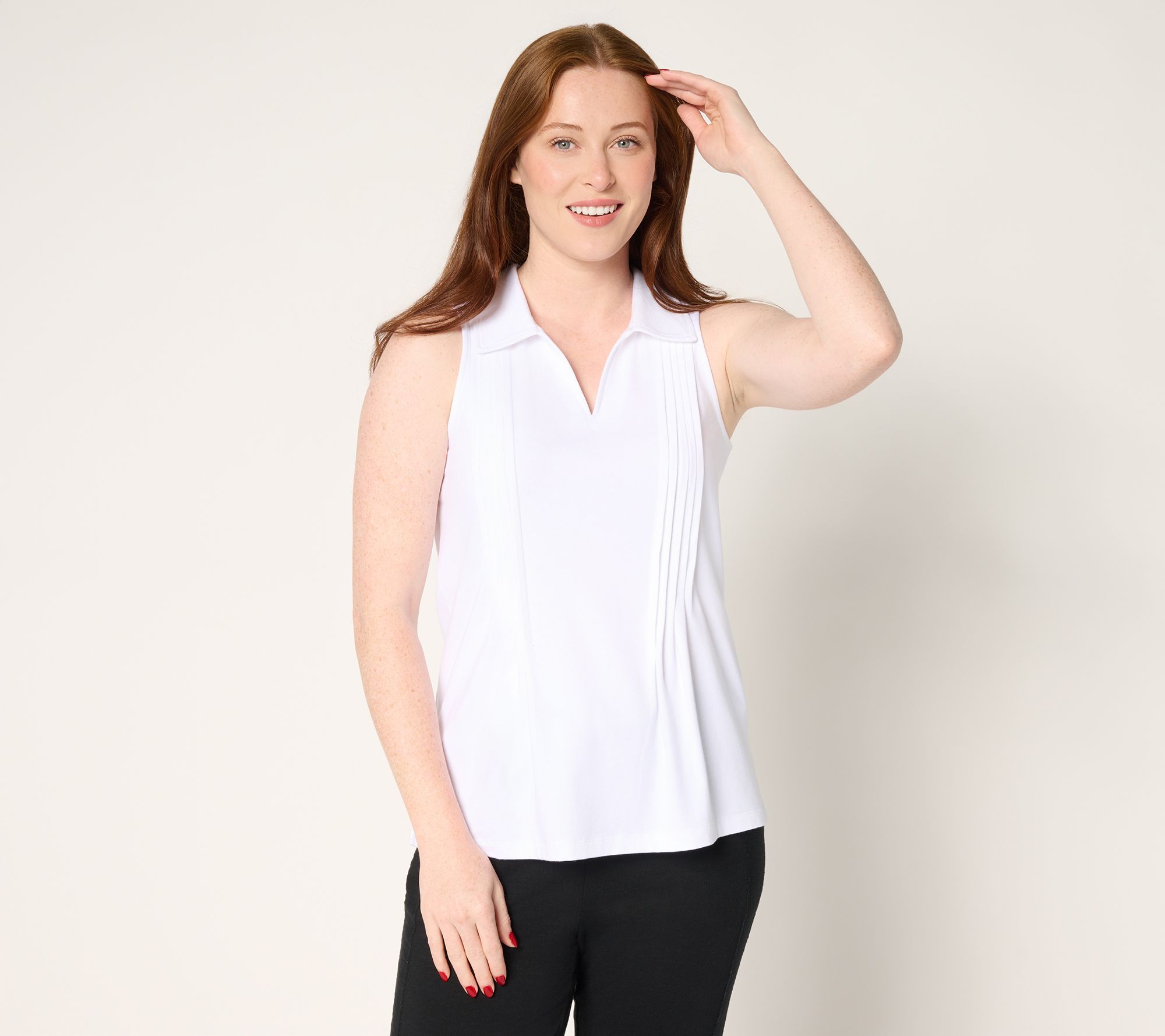  Cuddl Duds Cottonwear+ Collared Tank