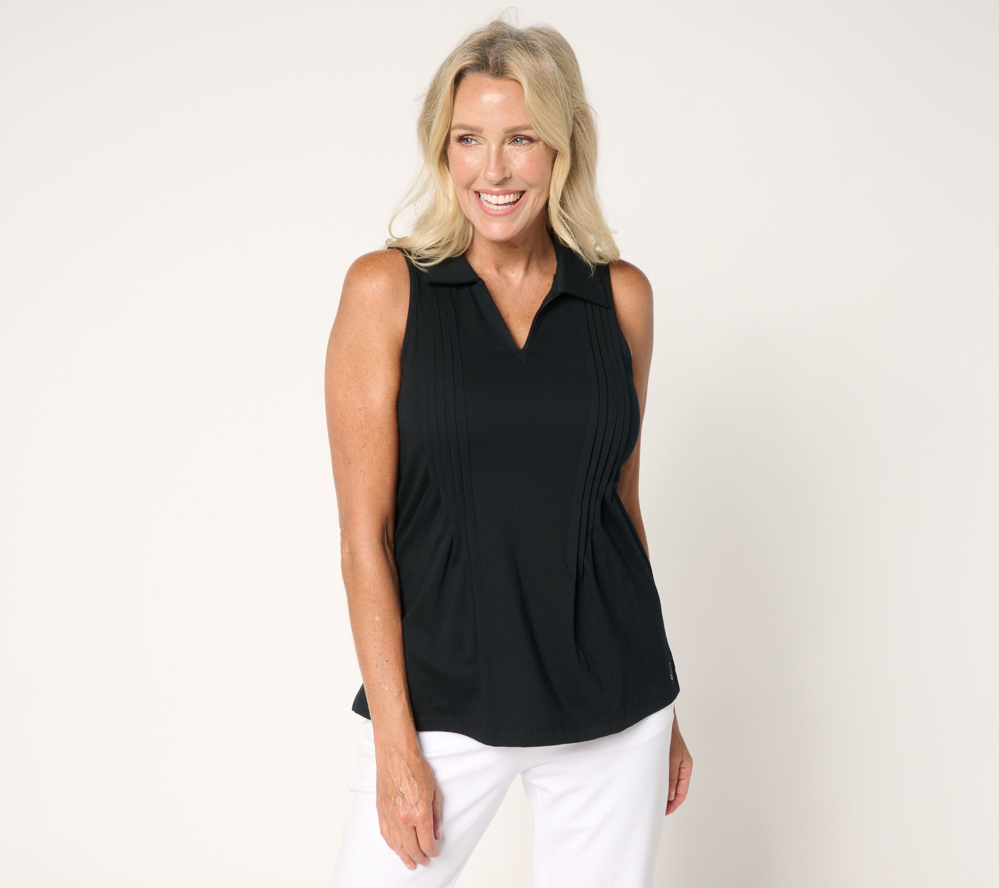 Cuddl Duds Cottonwear+ Collared Tank