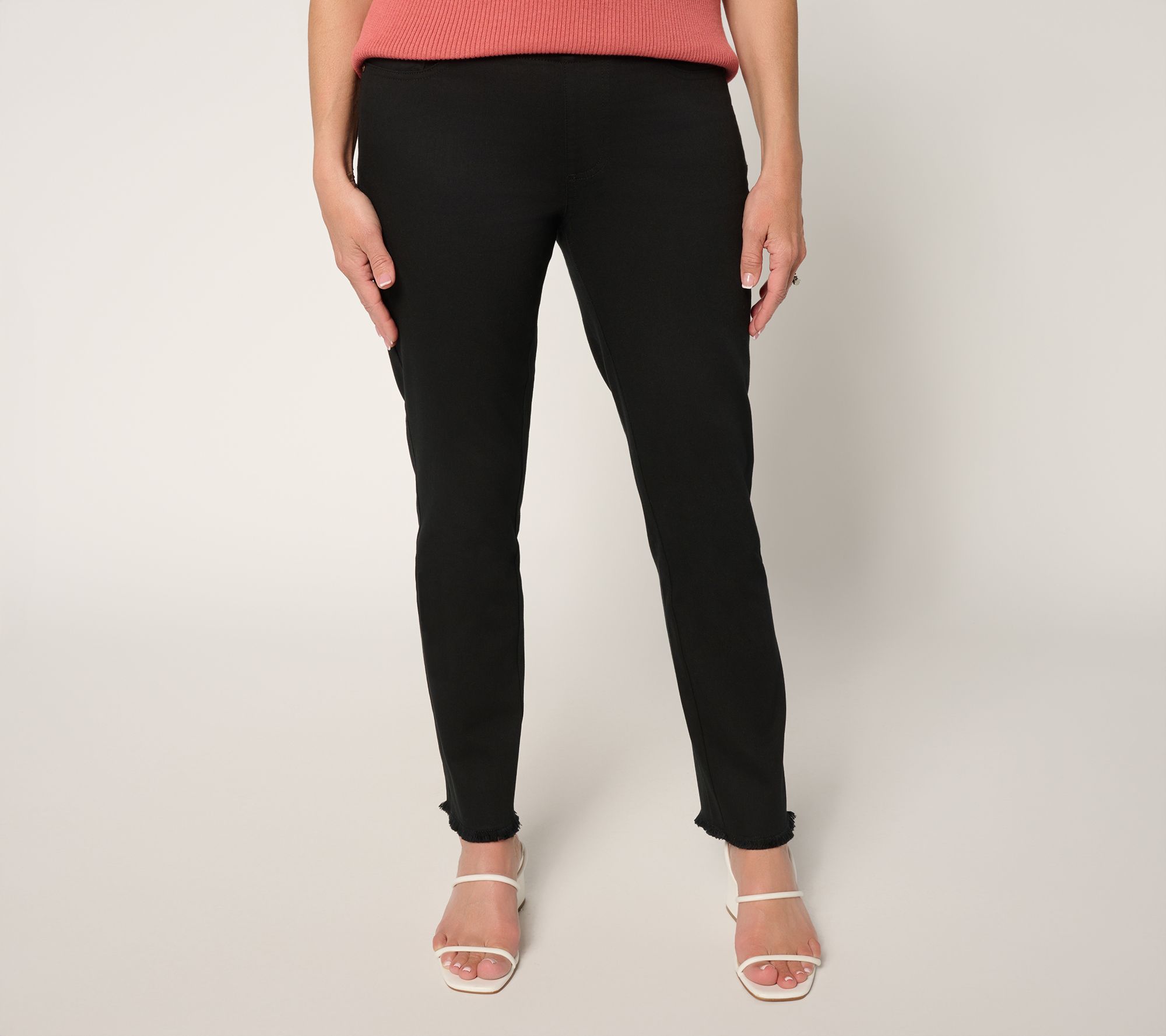 Belle by Kim Gravel Regular TripleLuxe Twill Frayed Edge Ankle Jean