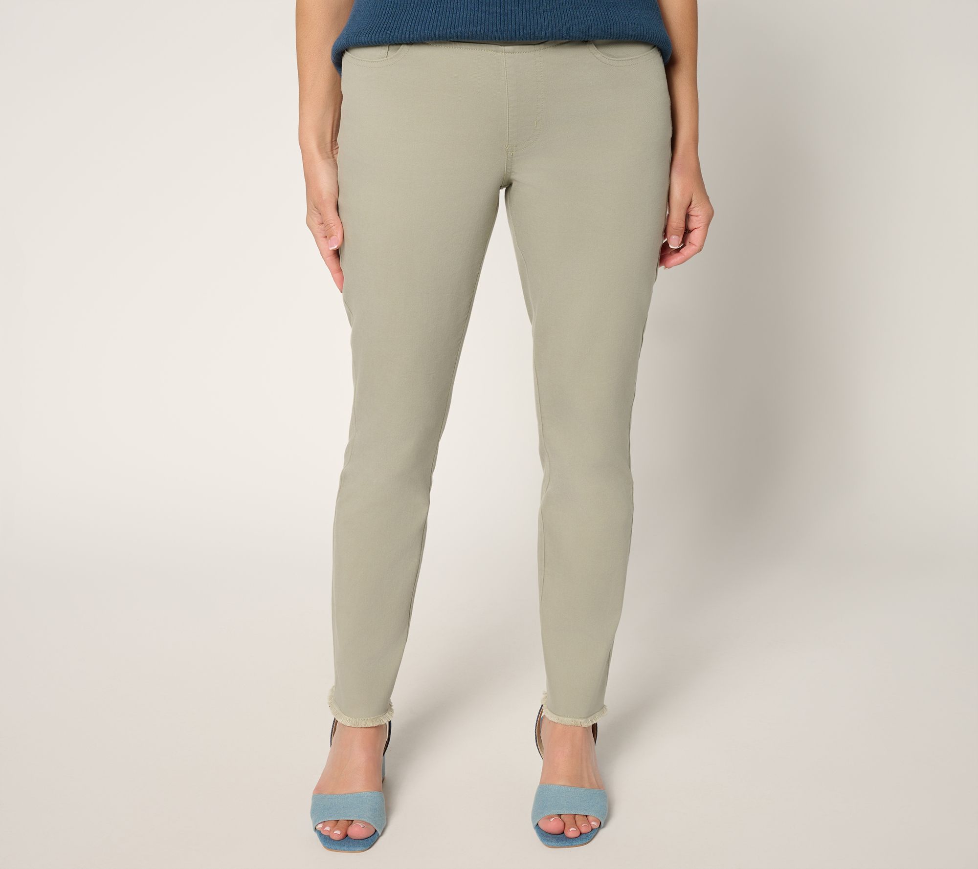 Belle by Kim Gravel Regular TripleLuxe Twill Frayed Edge Ankle Jean