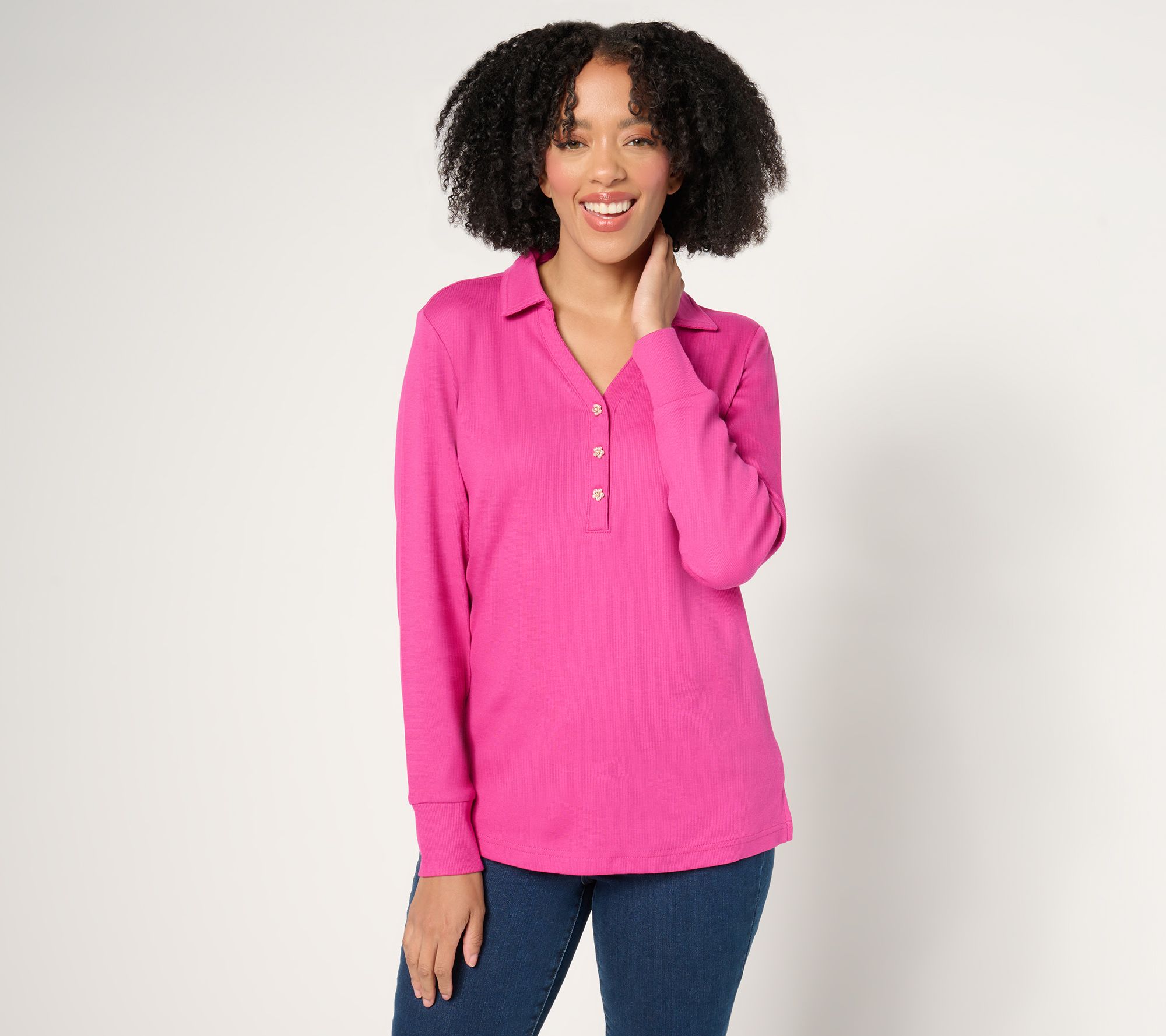 "As Is" Belle by Kim Gravel EmBelleished Everyday Shine Polo Henley